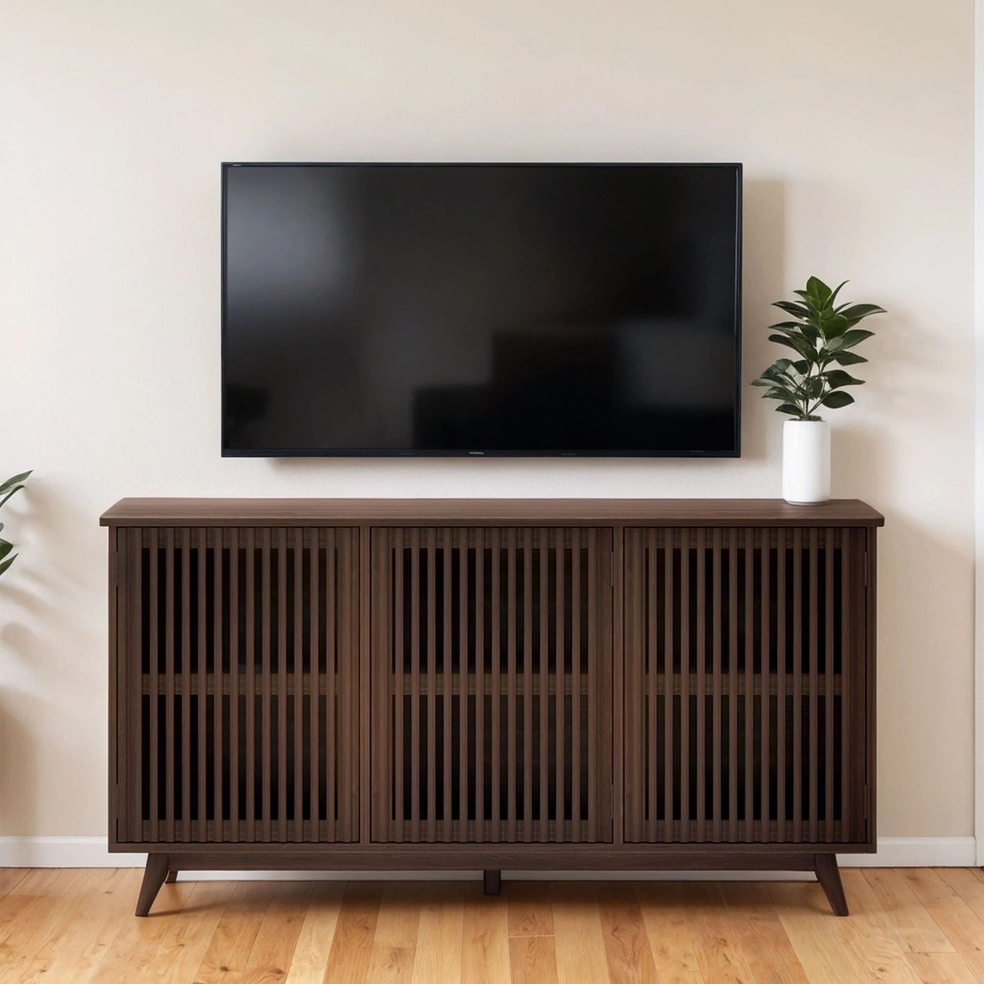 Mid-Century Modern 3-Door Sideboard - 59" - Image 4