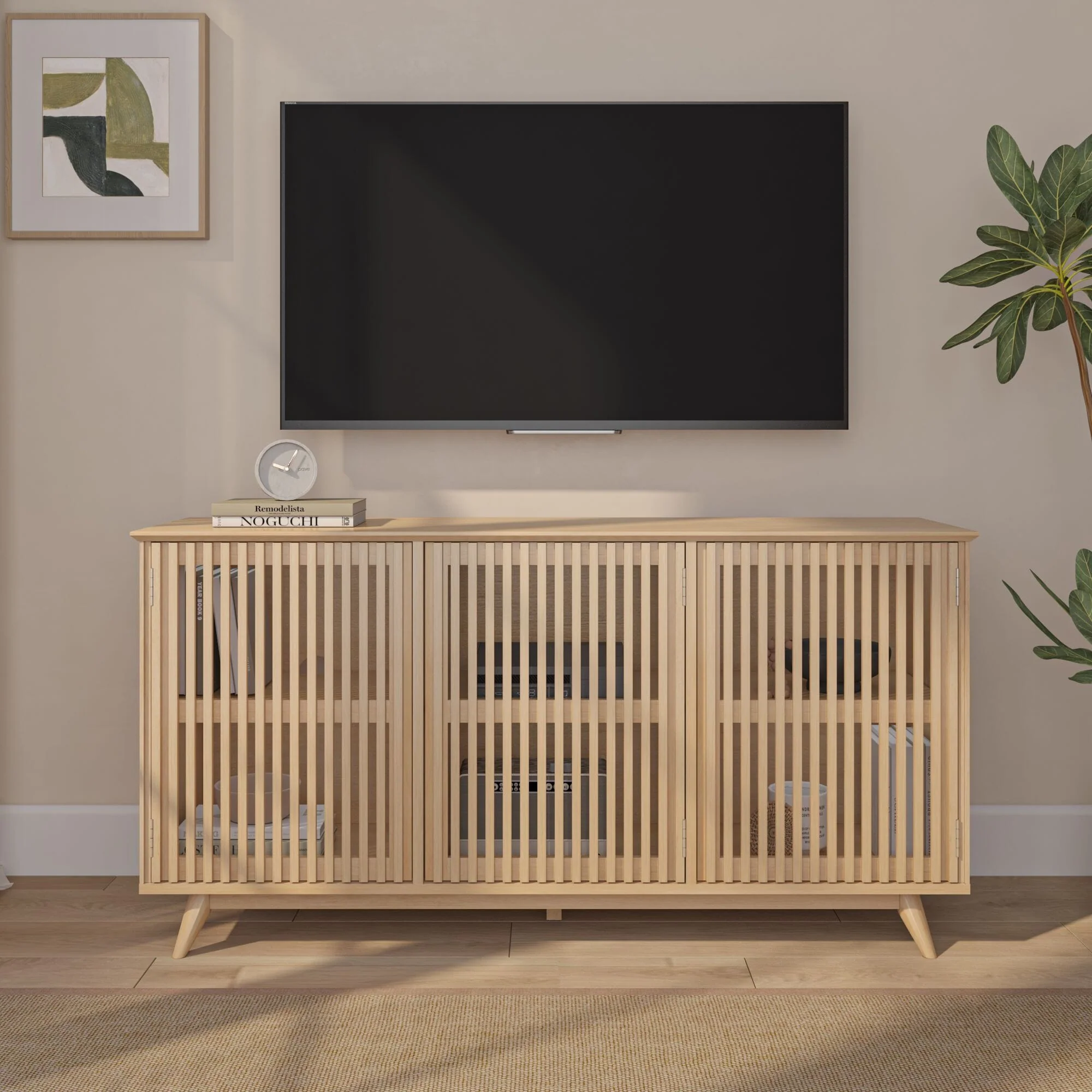 Mid-Century Modern 3-Door Sideboard - 59" - Image 5