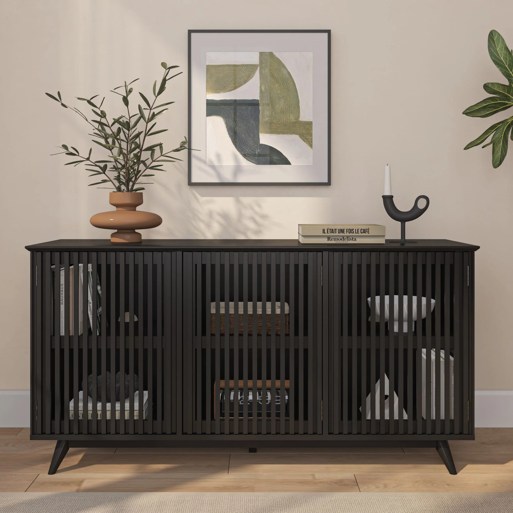 Mid-Century Modern 3-Door Sideboard - 59" - Image 6