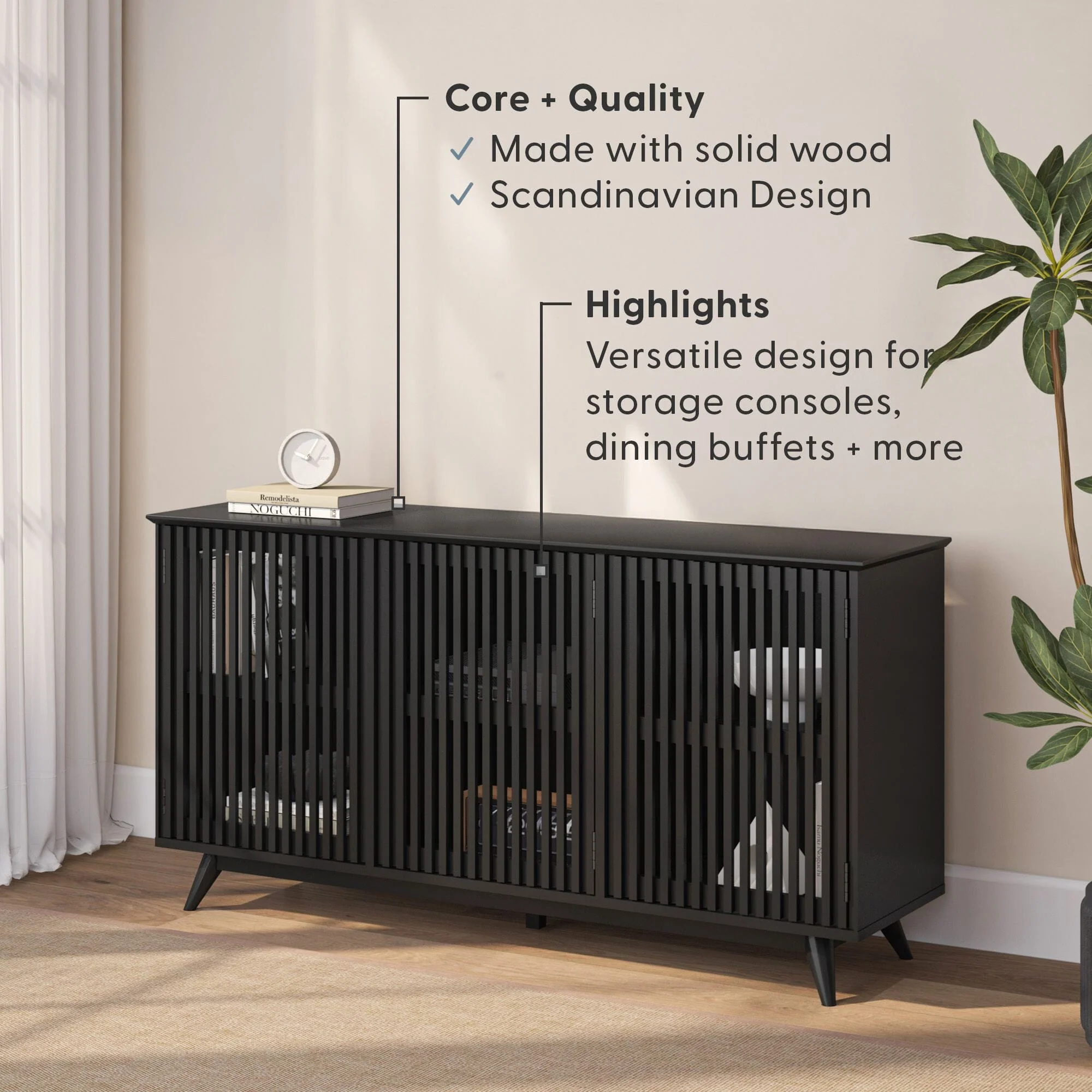 Mid-Century Modern 3-Door Sideboard - 59" - Image 9
