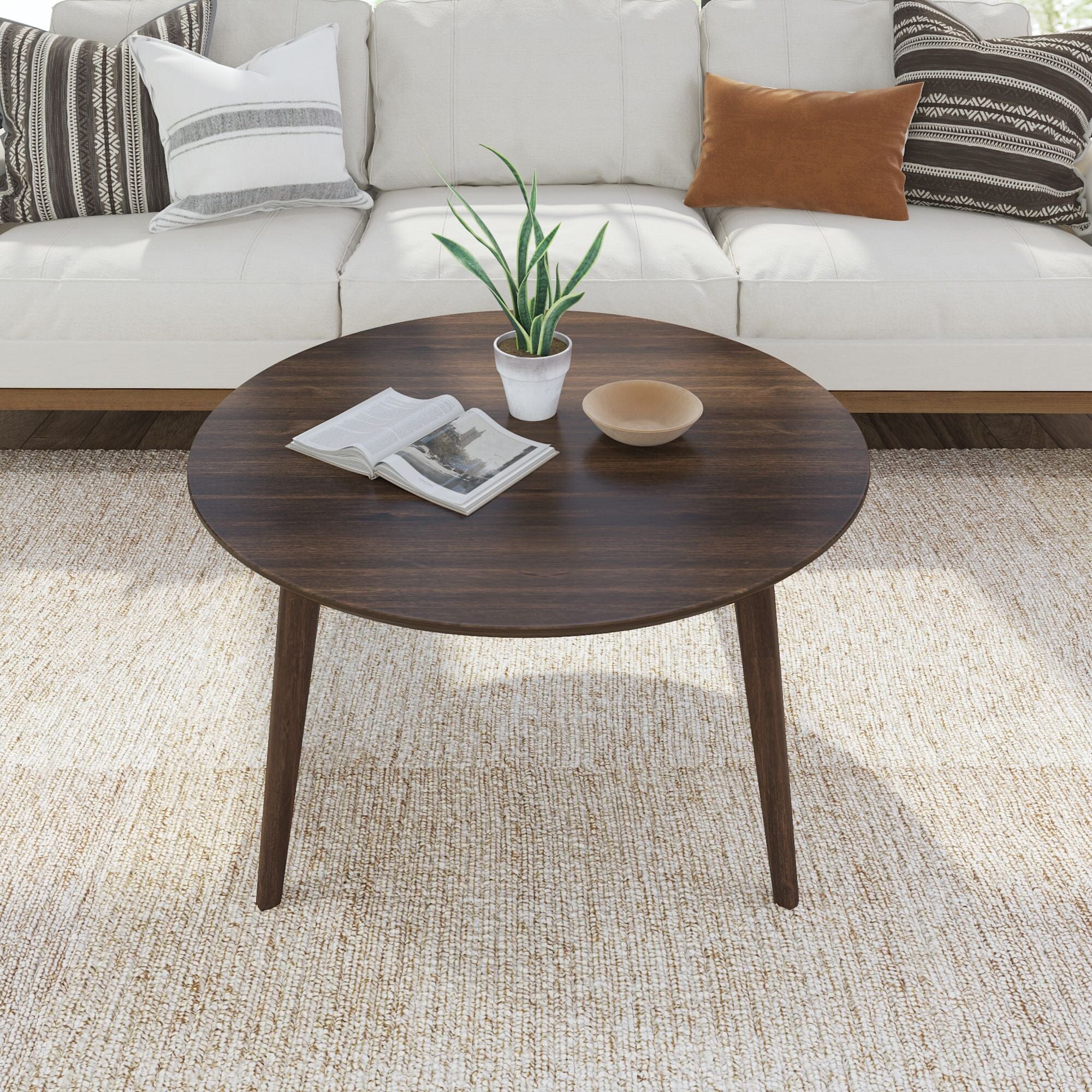 Mid-Century Modern Round Coffee Table - 36" - Image 9