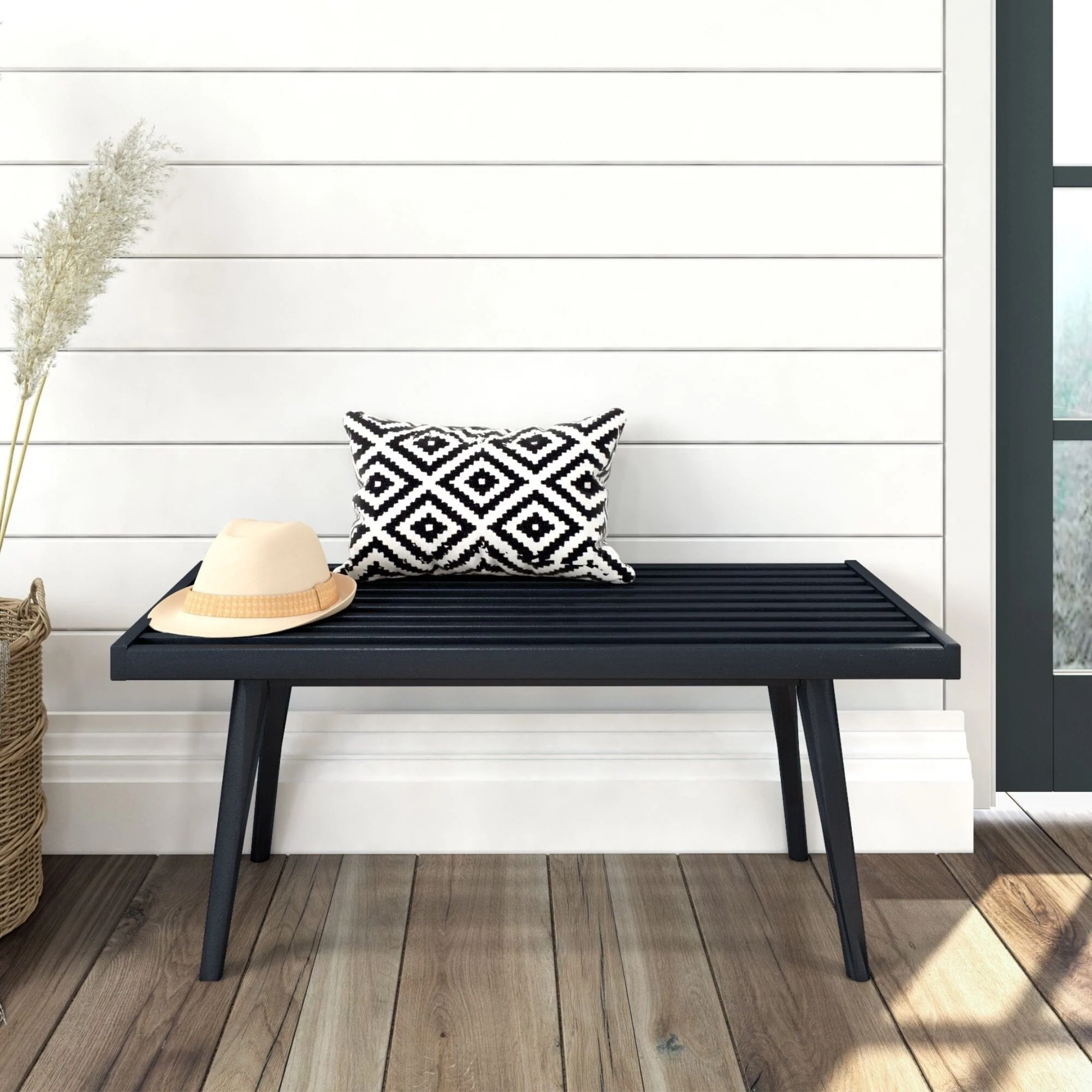 Mid-Century Modern Entryway Bench - 41" - Image 5