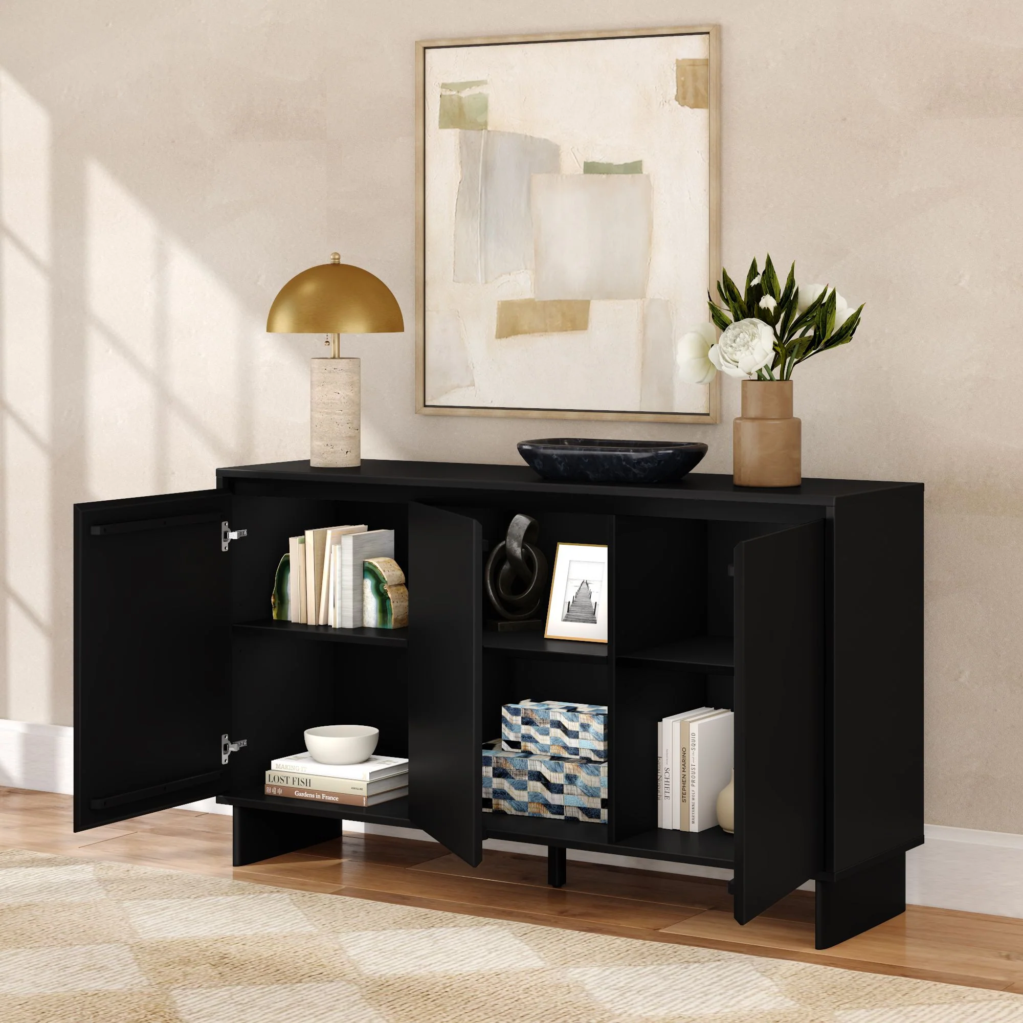 Modern 3-Door Sideboard - 59" - Image 13