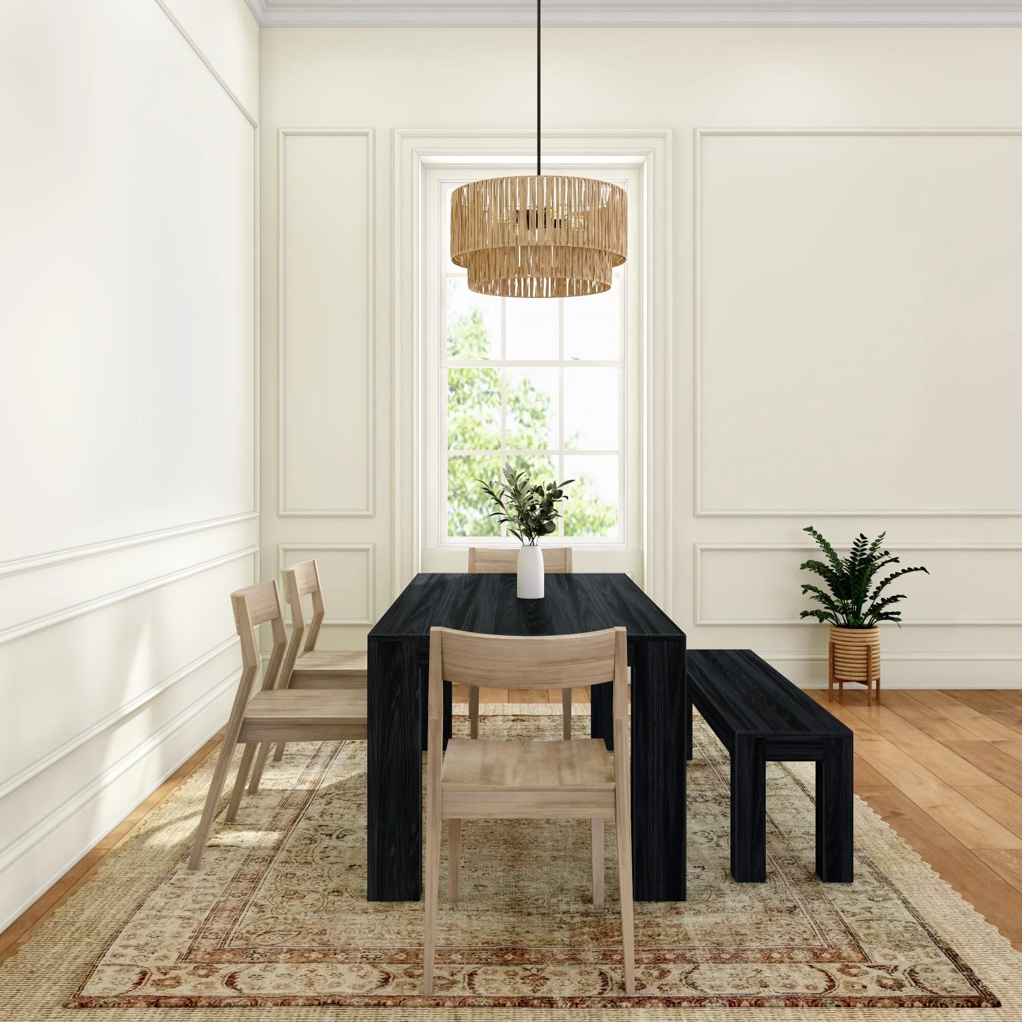 Modern Dining Set with Bench + 4 Chairs - Image 36