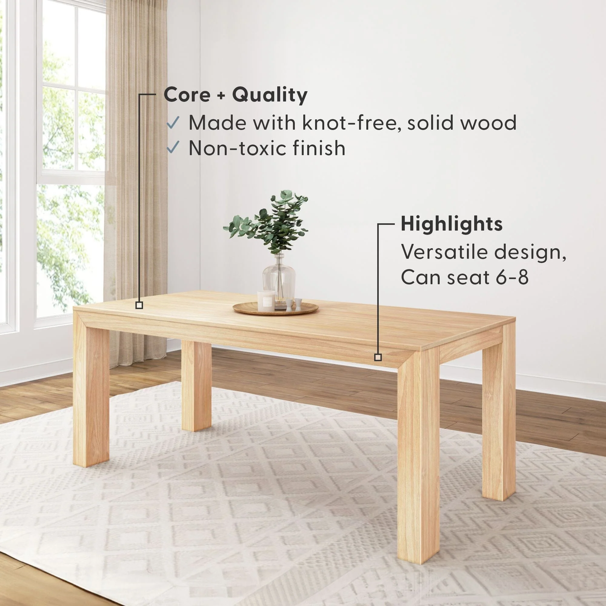 Modern Dining Table - 72" - Image 23