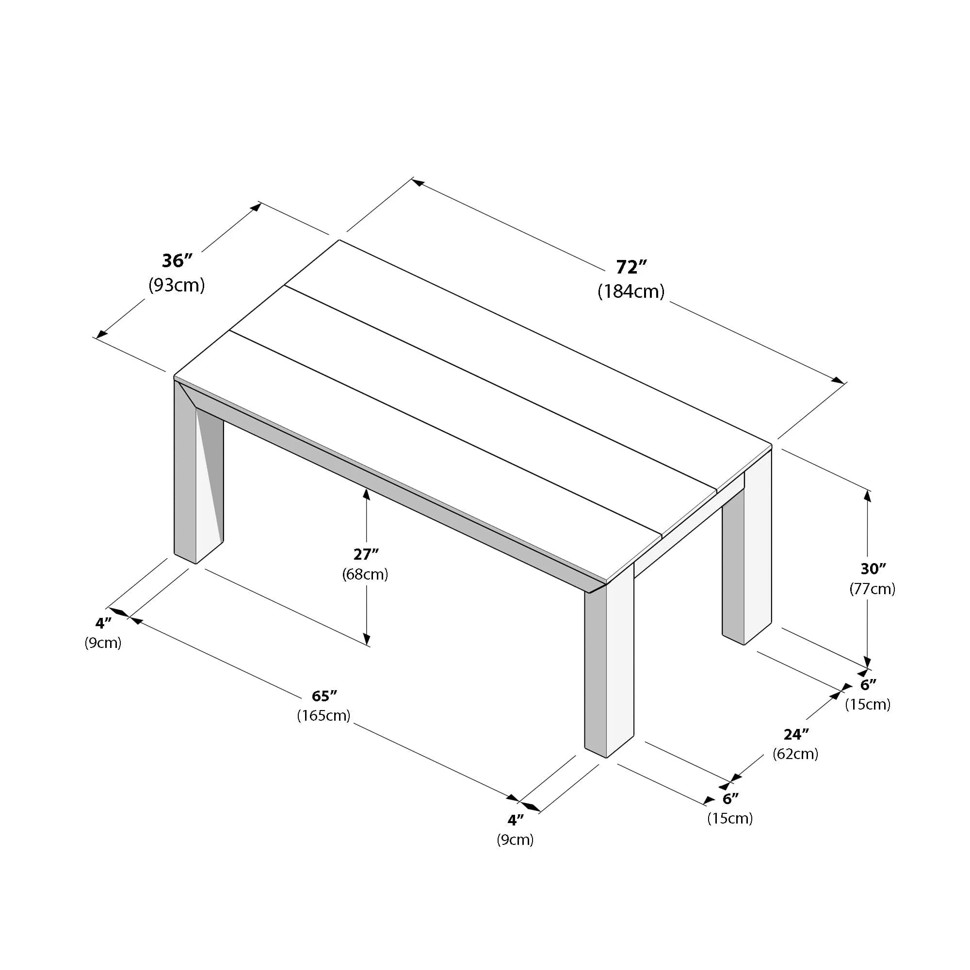 Modern Dining Table - 72" - Image 92