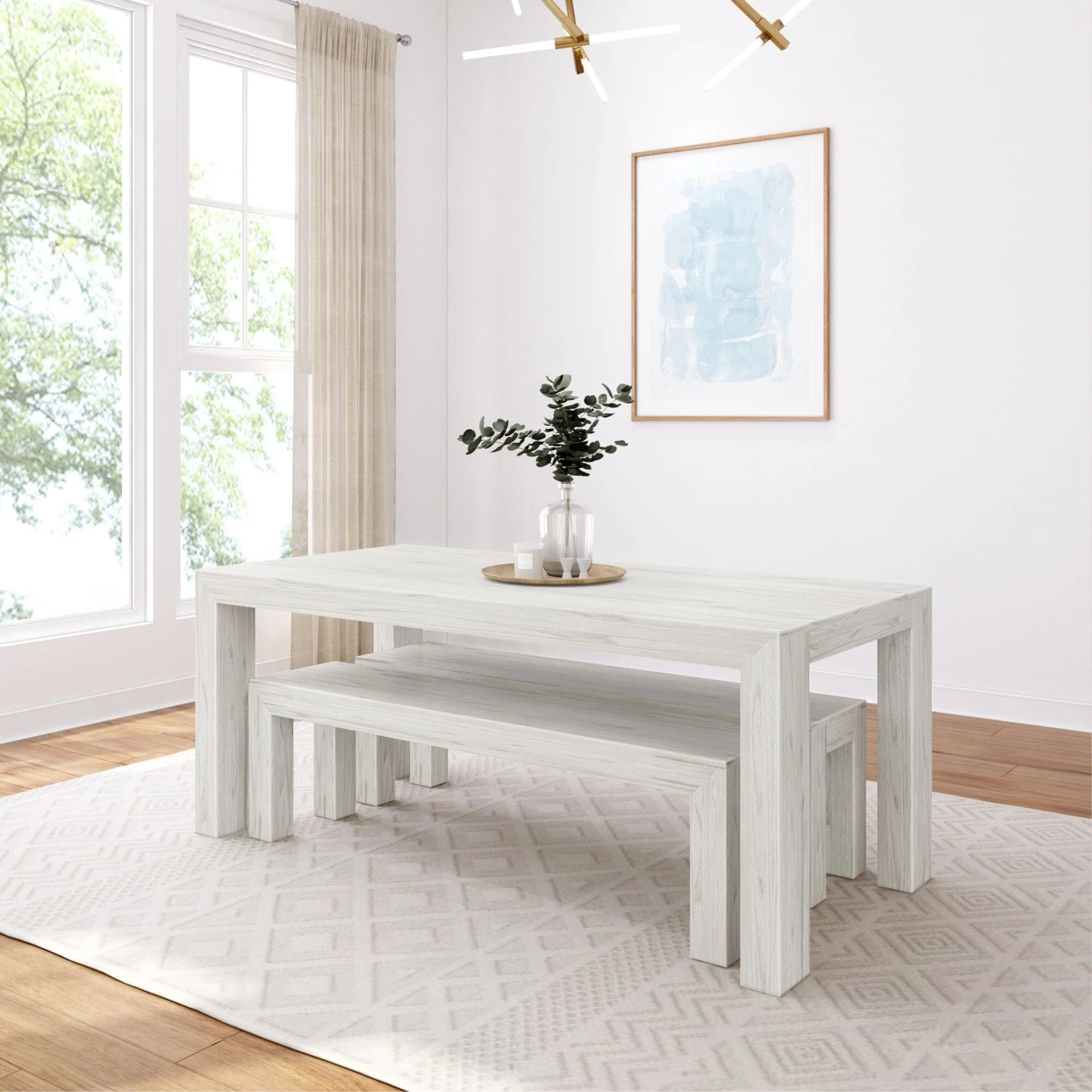 Modern Dining Set with Benches - 72" - Image 18