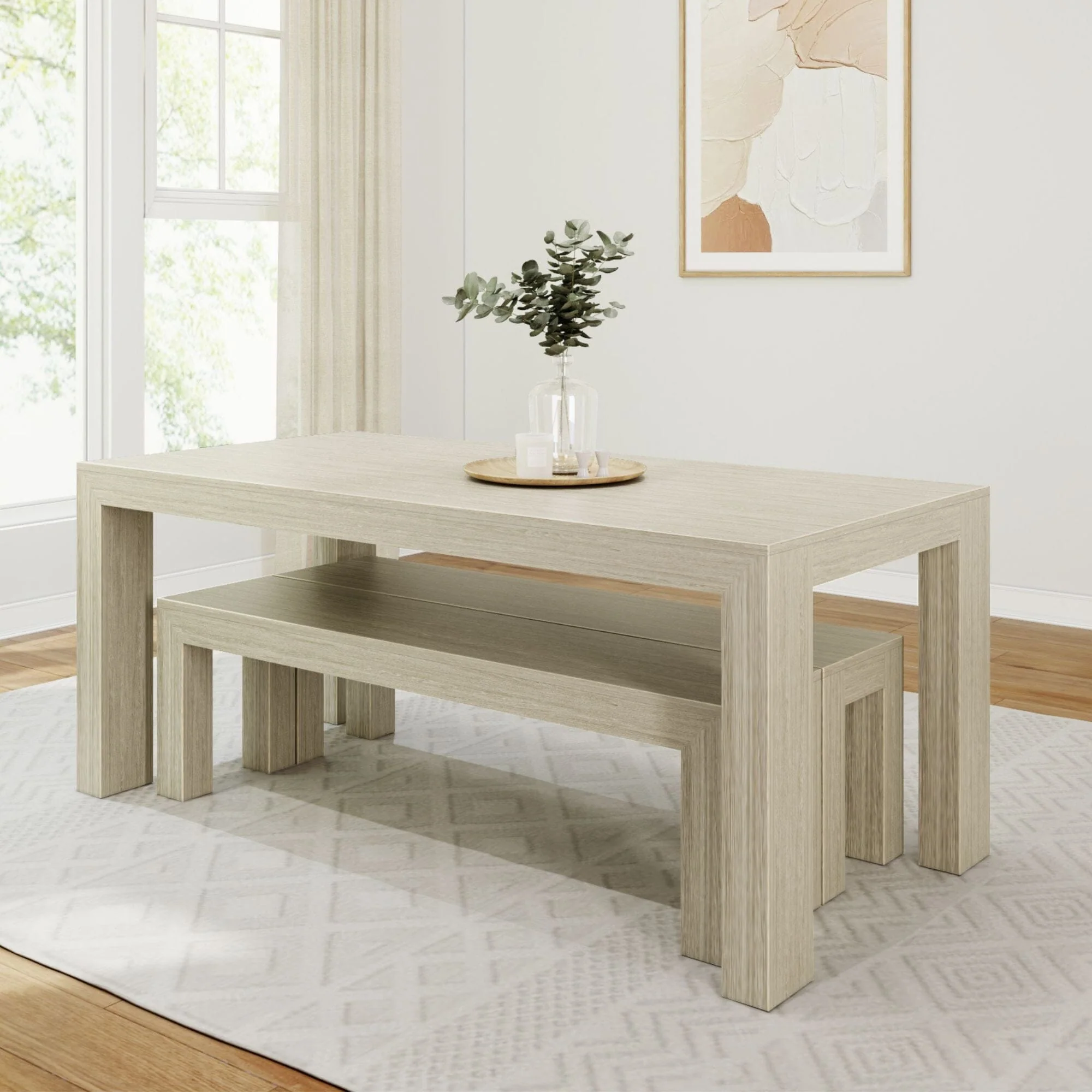 Modern Dining Set with Benches - 72" - Image 21