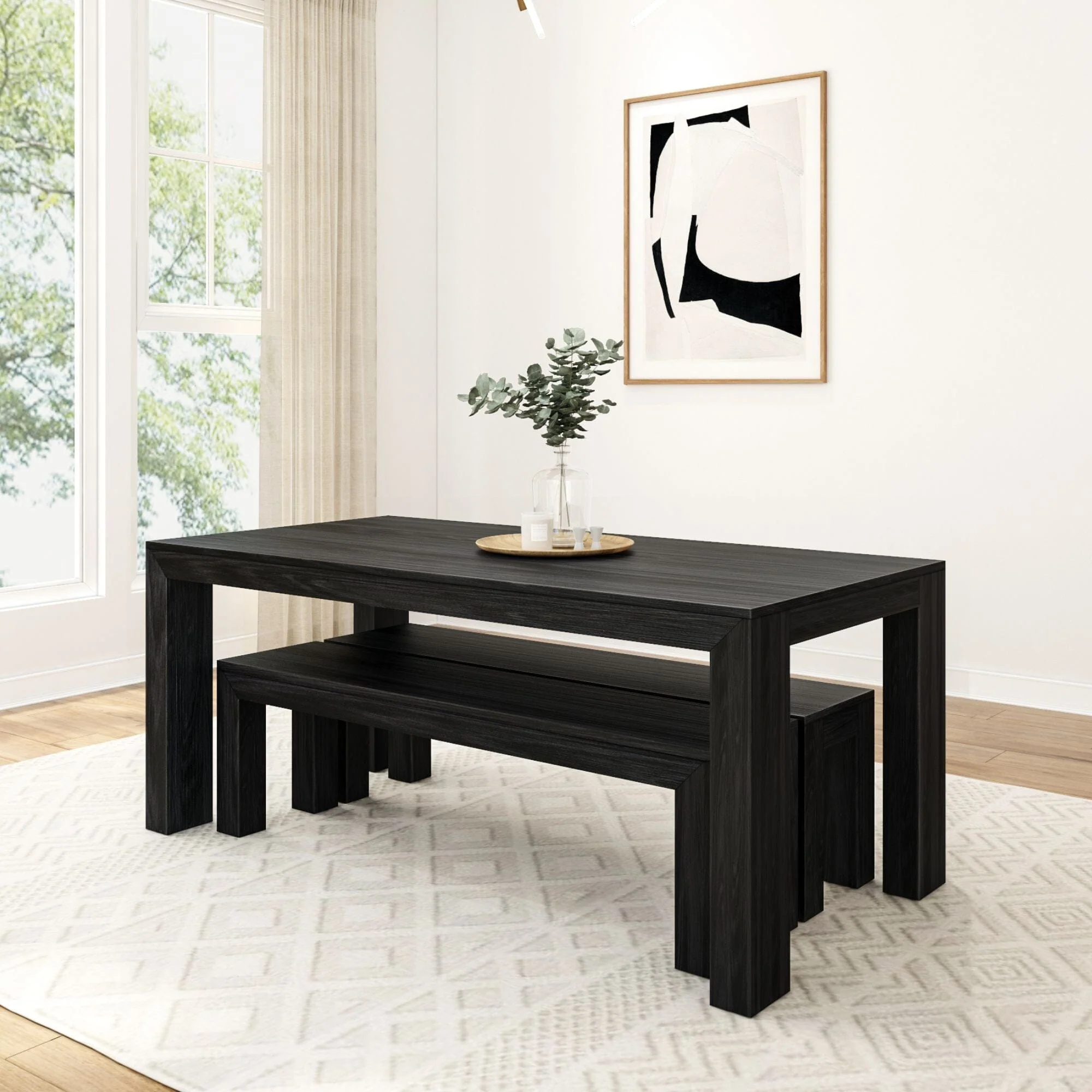 Modern Dining Set with Benches - 72" - Image 22