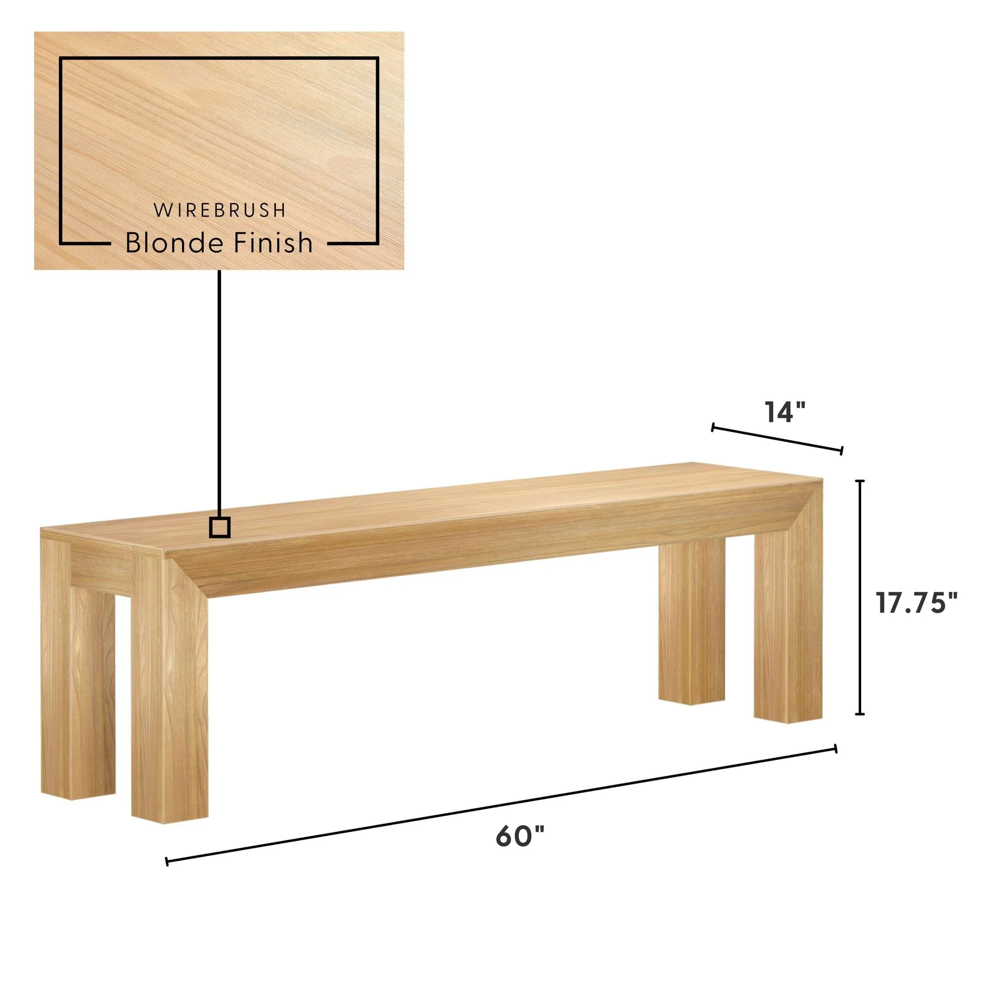 Modern Outdoor Solid Wood Bench - Image 17