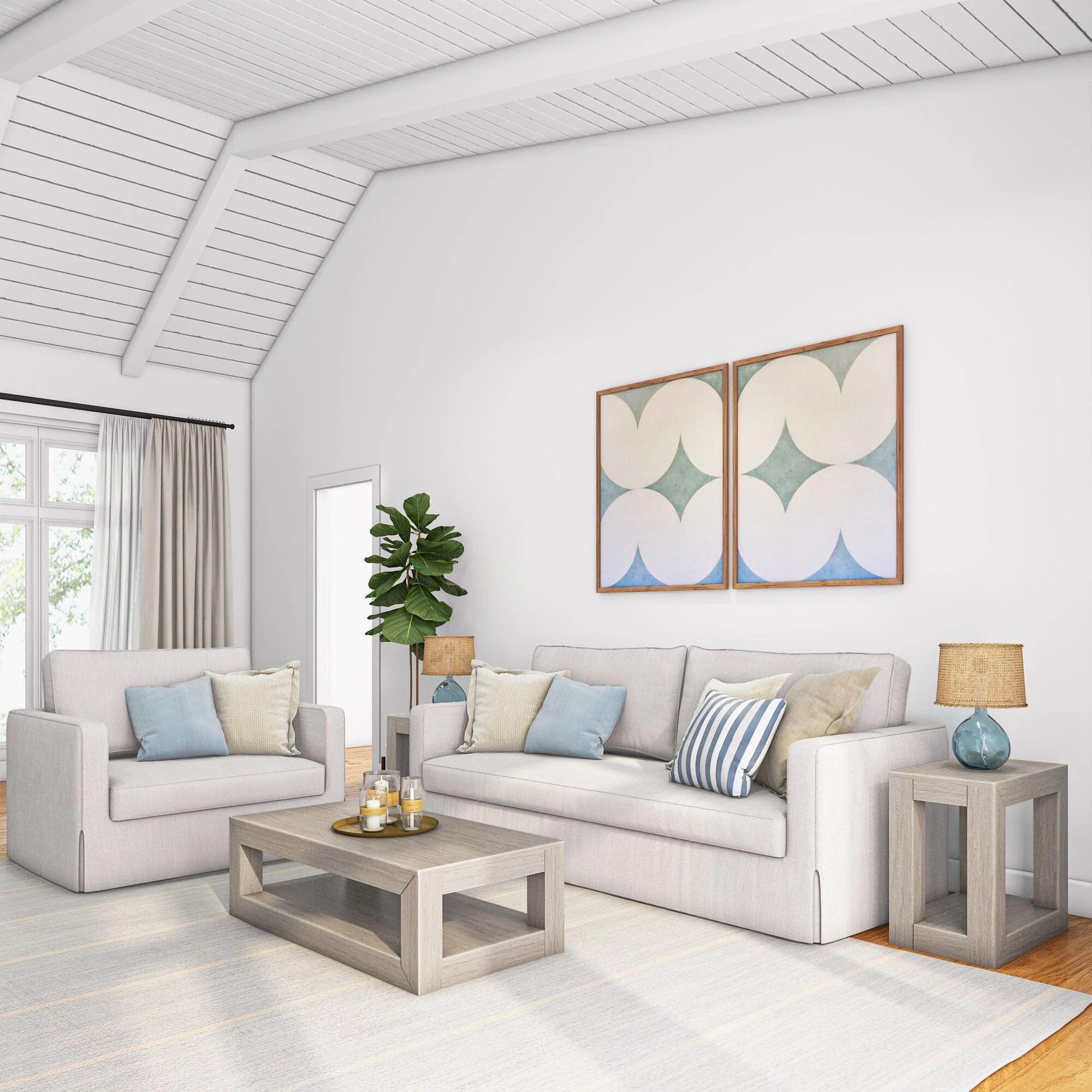 Modern Coffee Table with Shelf - 48" - Image 16