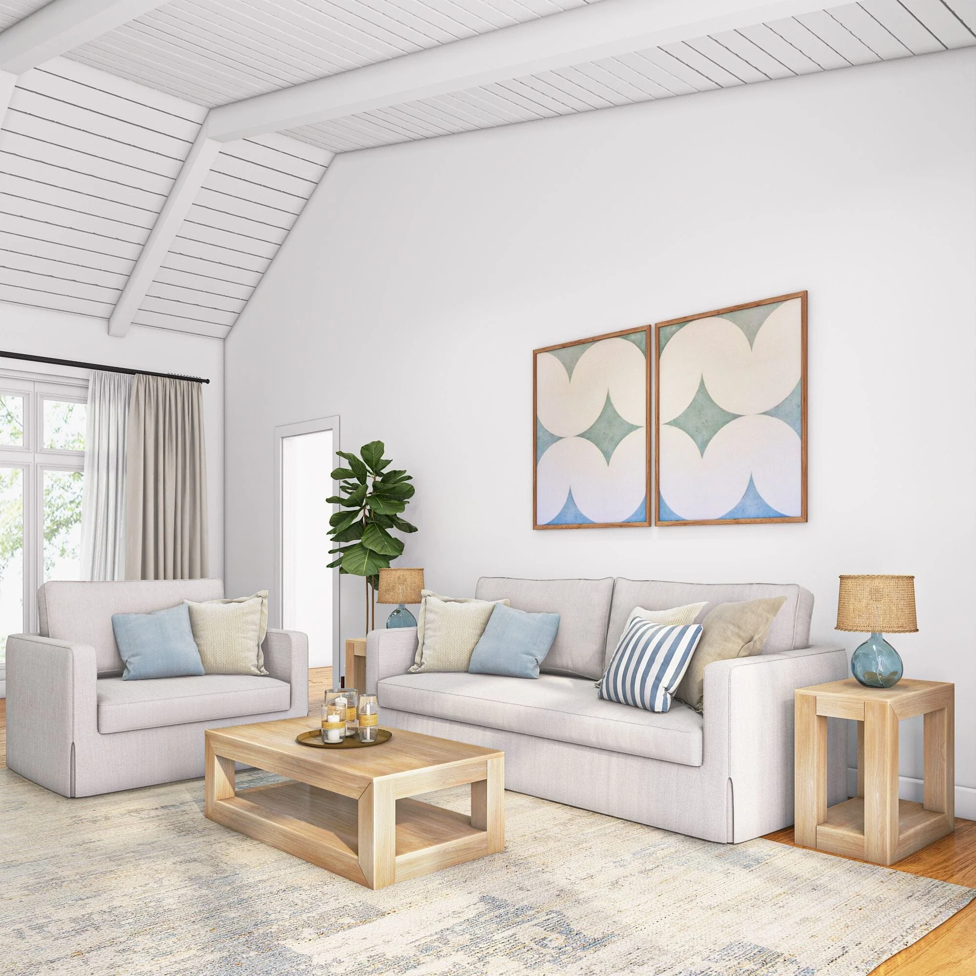 Modern Coffee Table with Shelf - 48" - Image 21