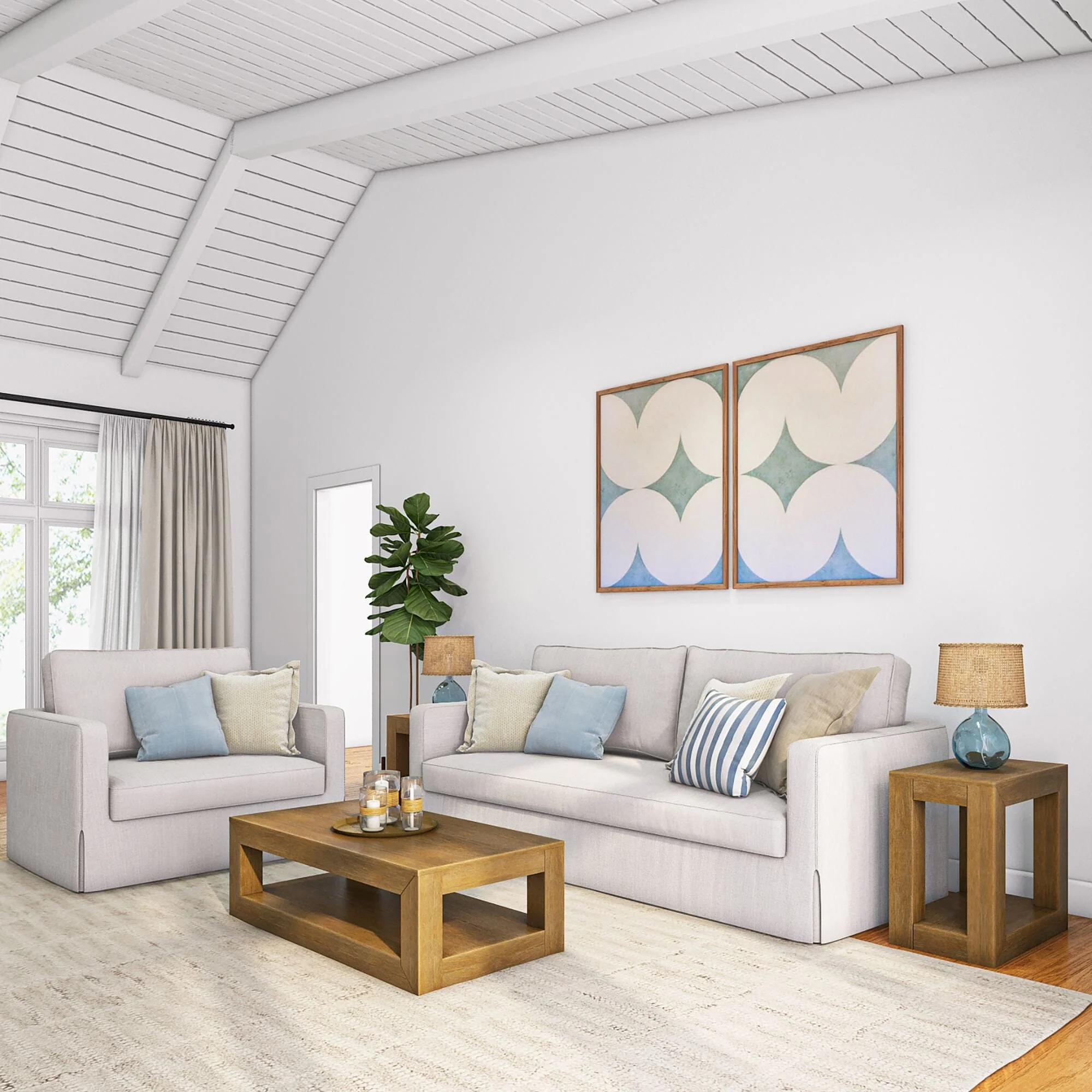 Modern Coffee Table with Shelf - 48" - Image 23