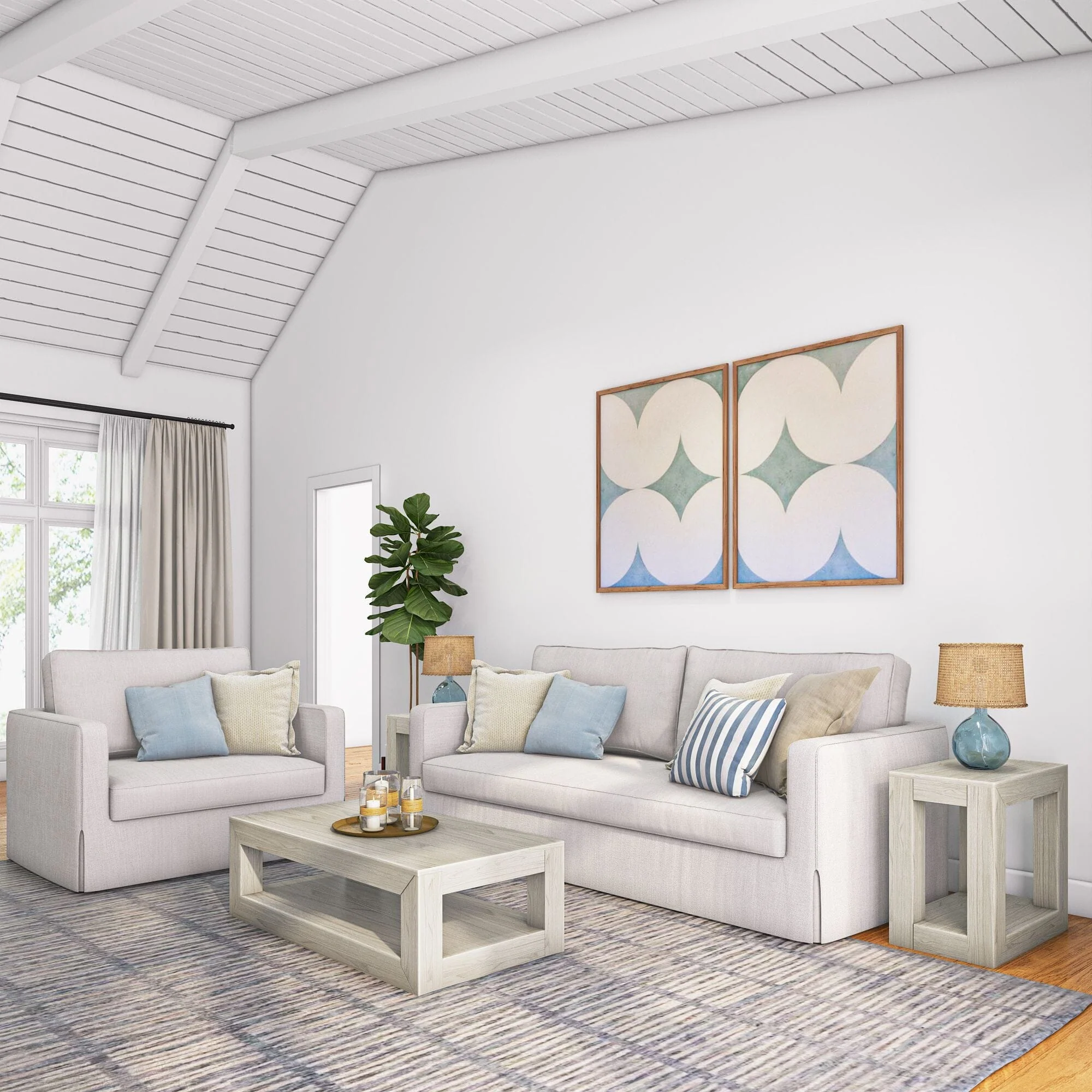 Modern Coffee Table with Shelf - 48" - Image 24