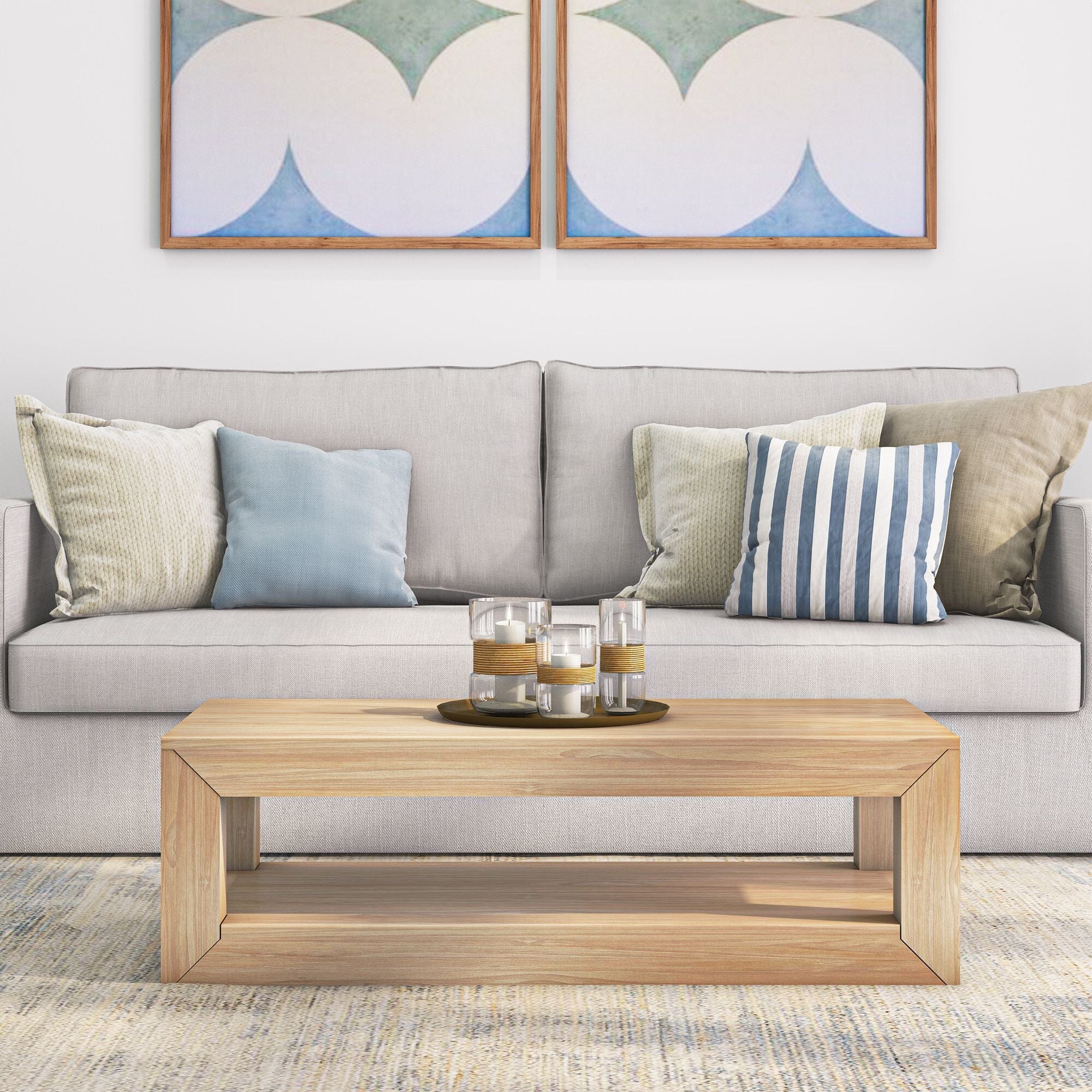 Modern Coffee Table with Shelf - 48" - Image 5