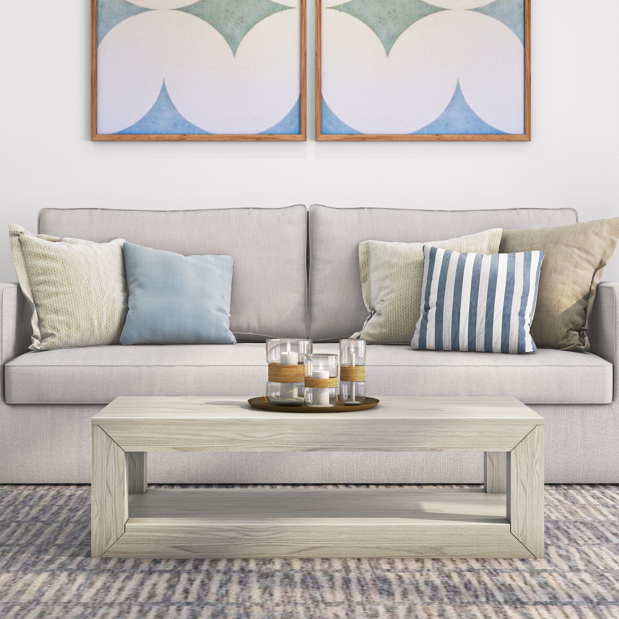 Modern Coffee Table with Shelf - 48" - Image 6