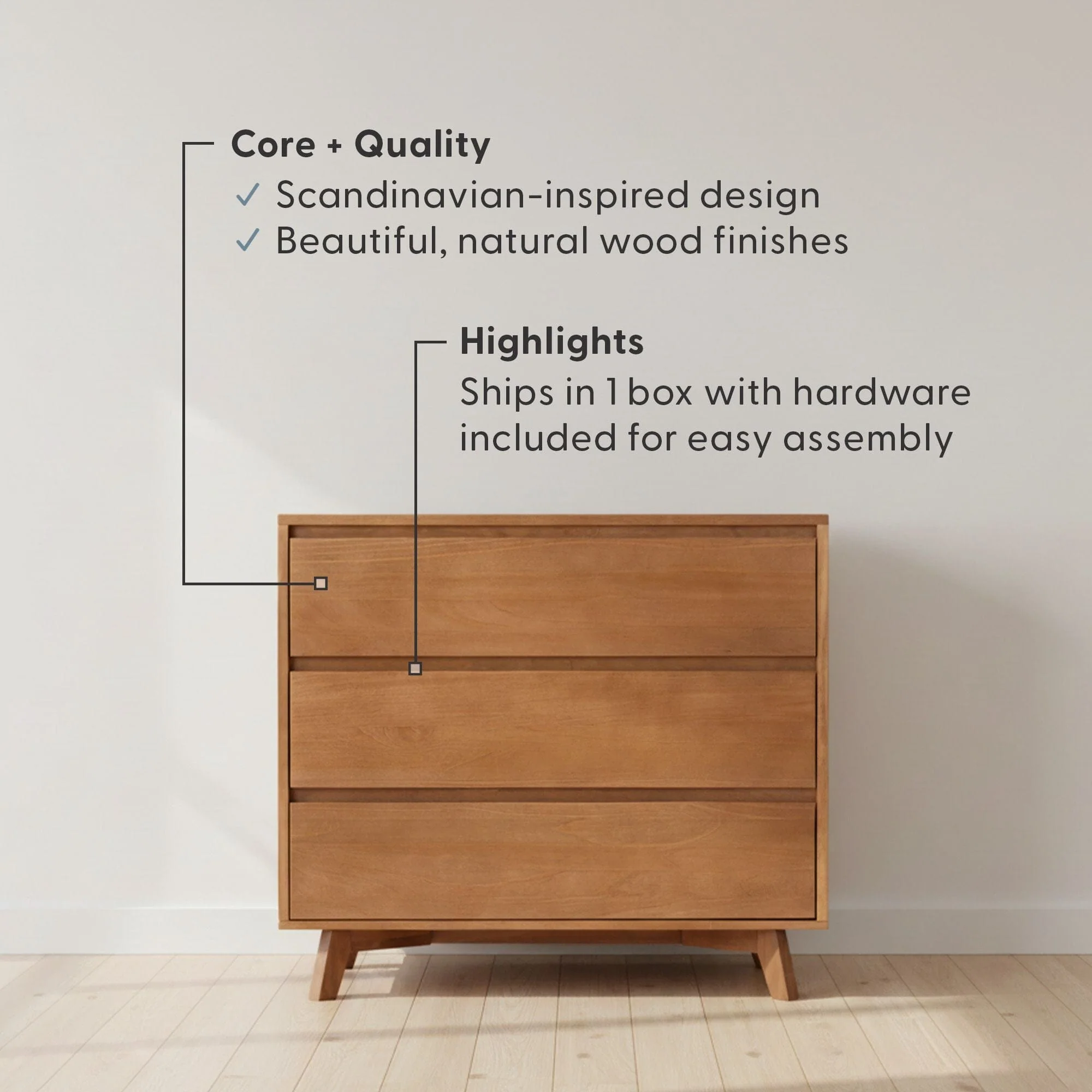 Modern 3-Drawer Dresser - Image 13