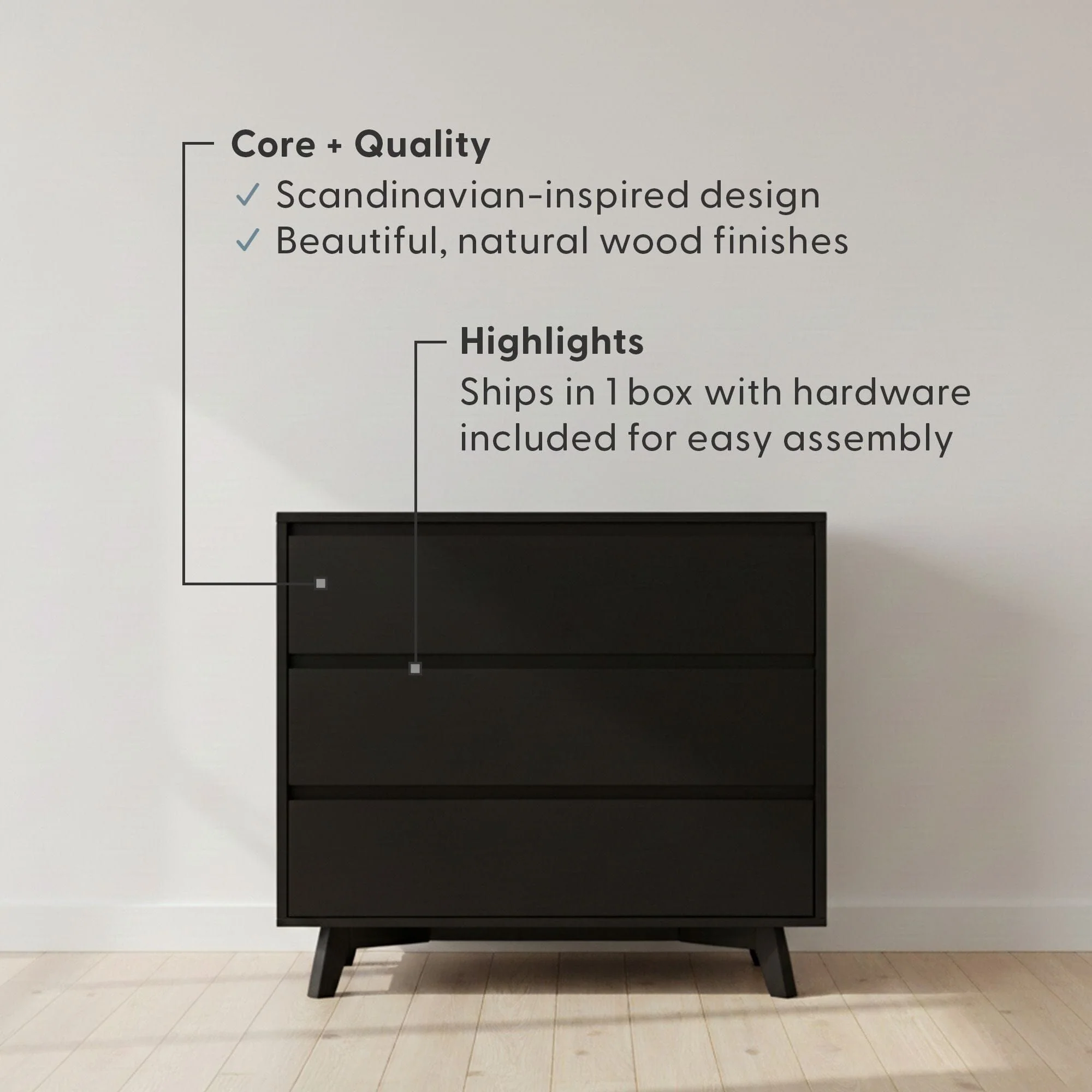 Modern 3-Drawer Dresser - Image 15