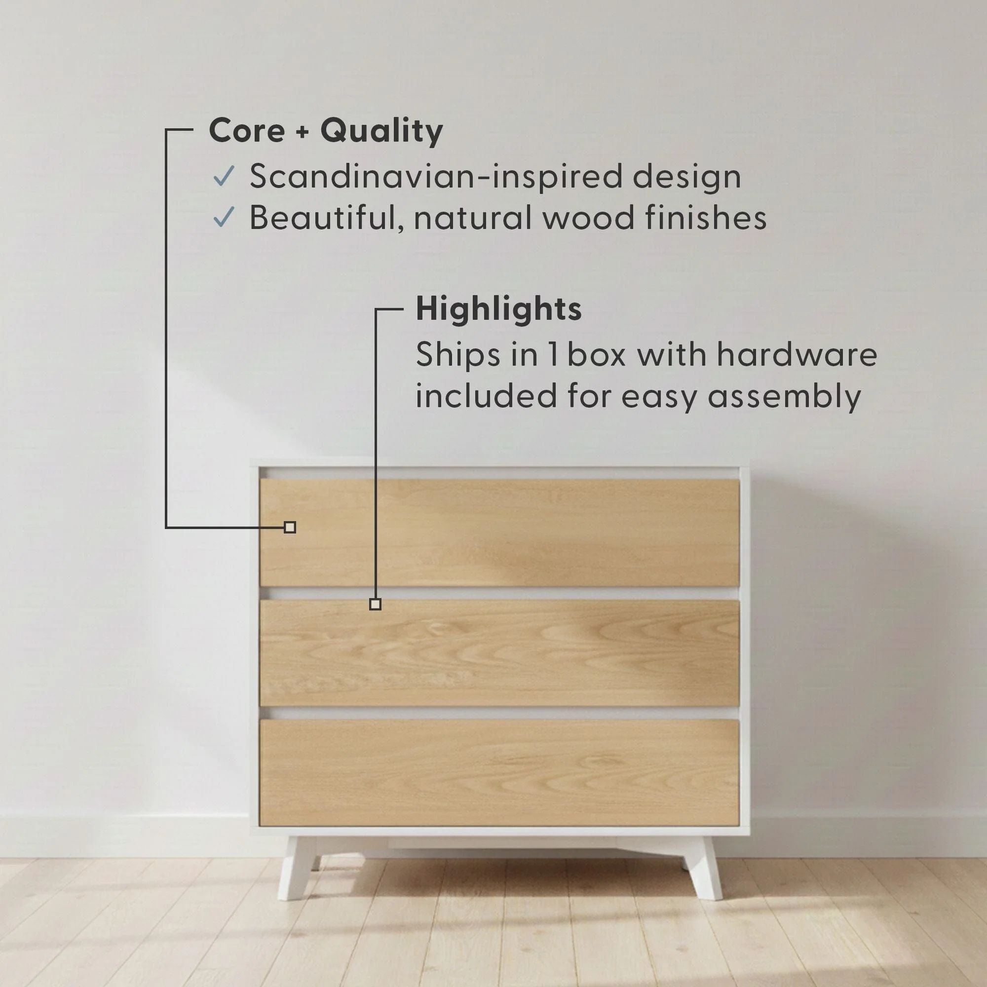 Modern 3-Drawer Dresser - Image 16