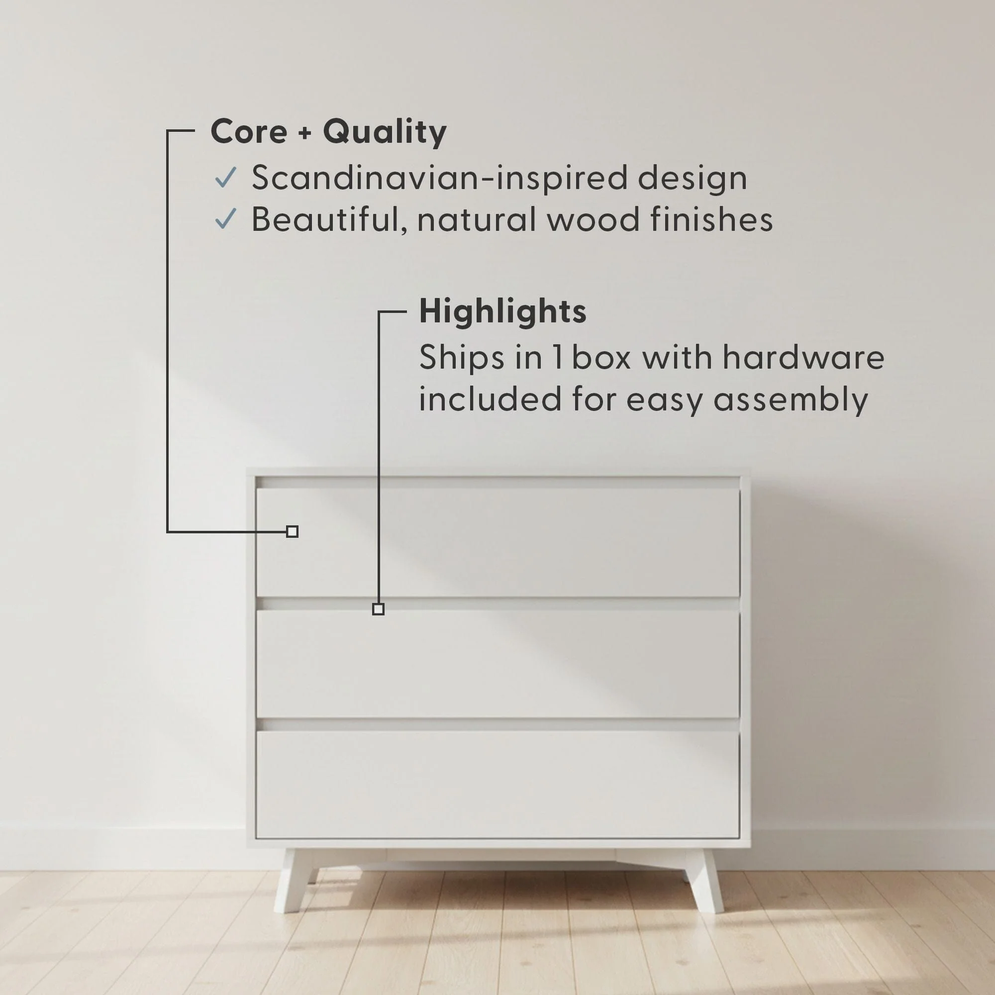 Modern 3-Drawer Dresser - Image 17