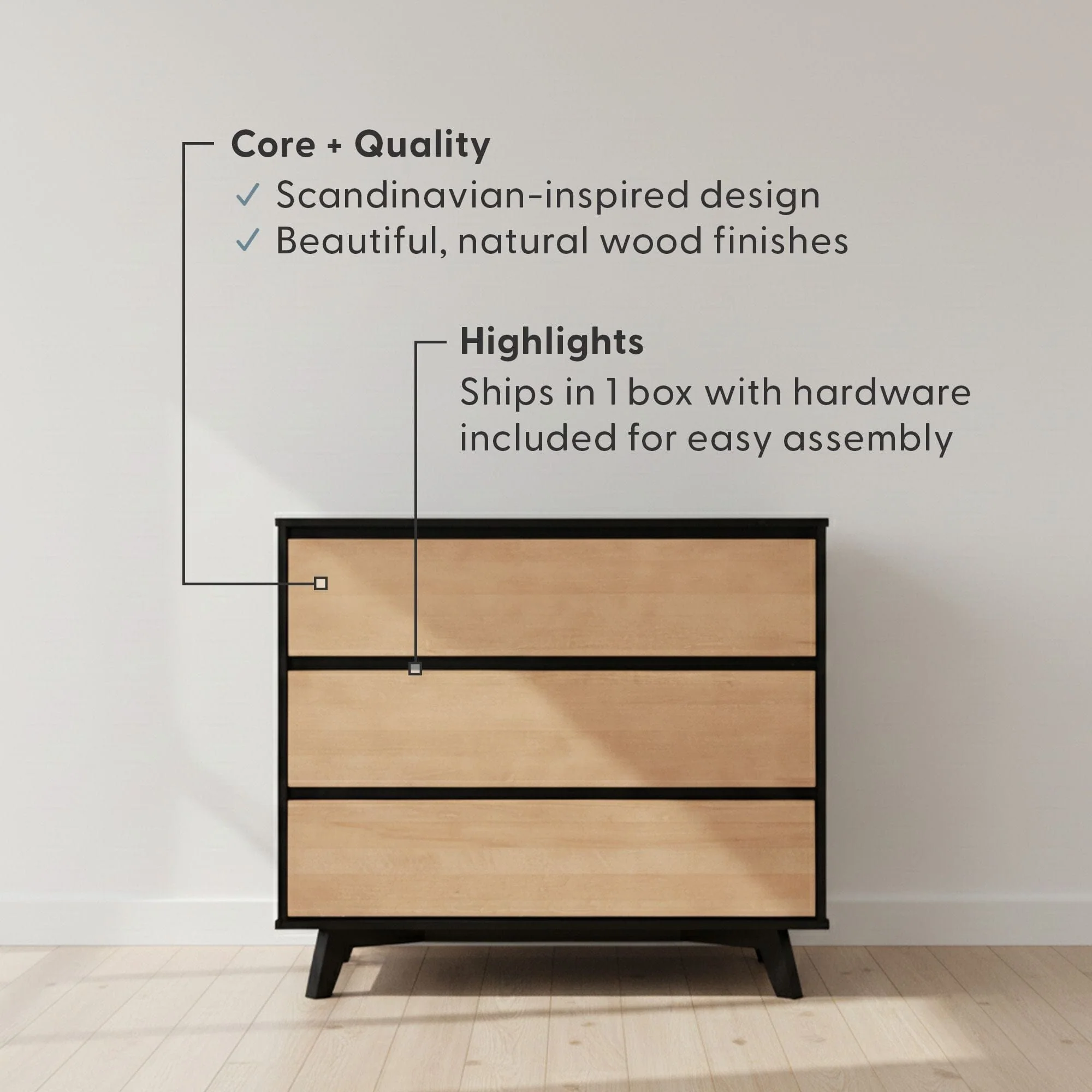 Modern 3-Drawer Dresser - Image 18