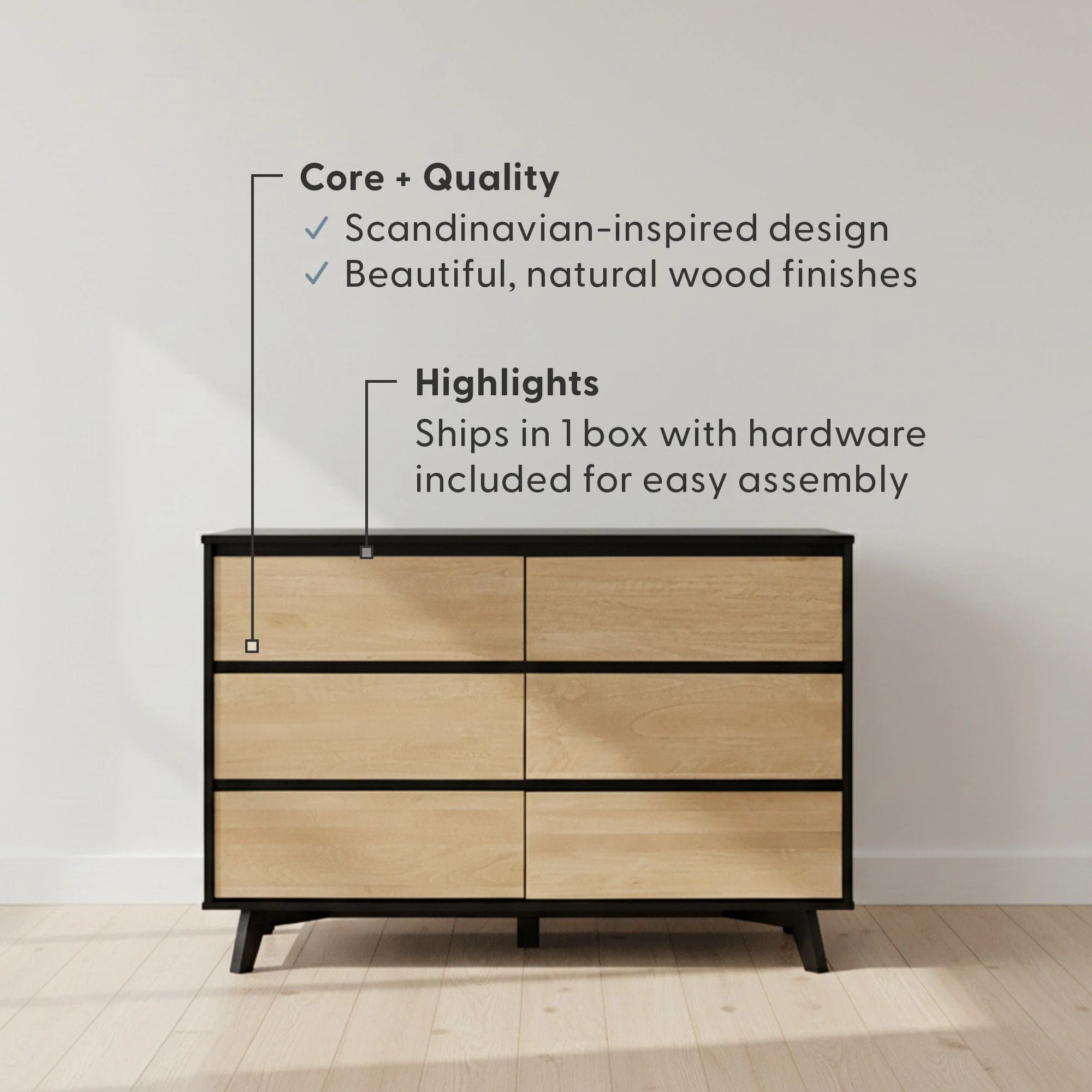 Modern 6-Drawer Dresser - Image 12