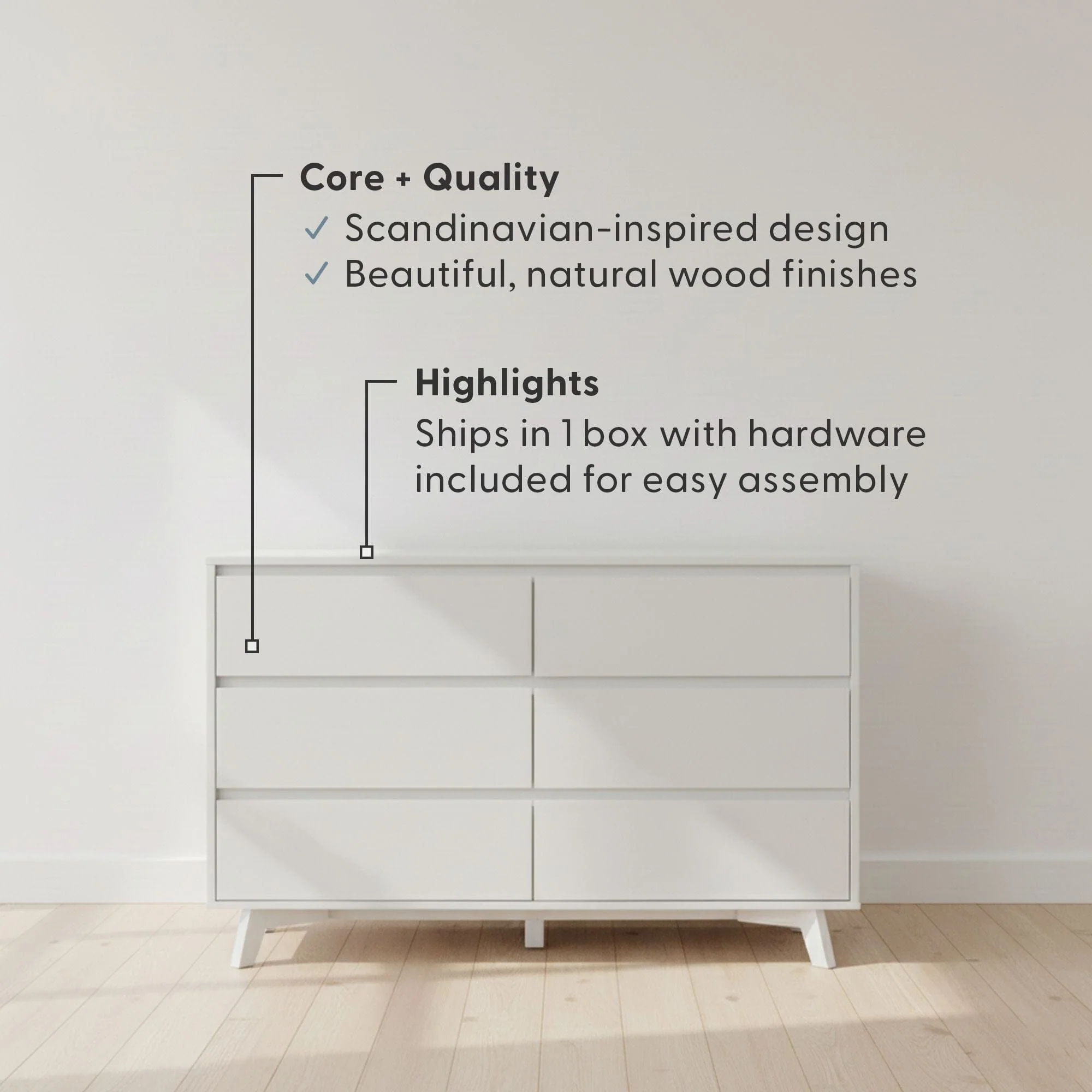 Modern 6-Drawer Dresser - Image 7