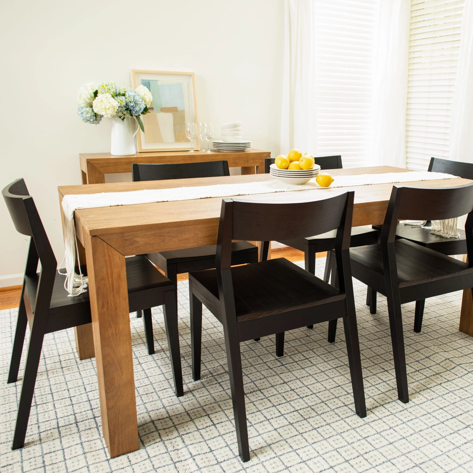 Modern Dining Set with Black Chairs - 72" - Image 16