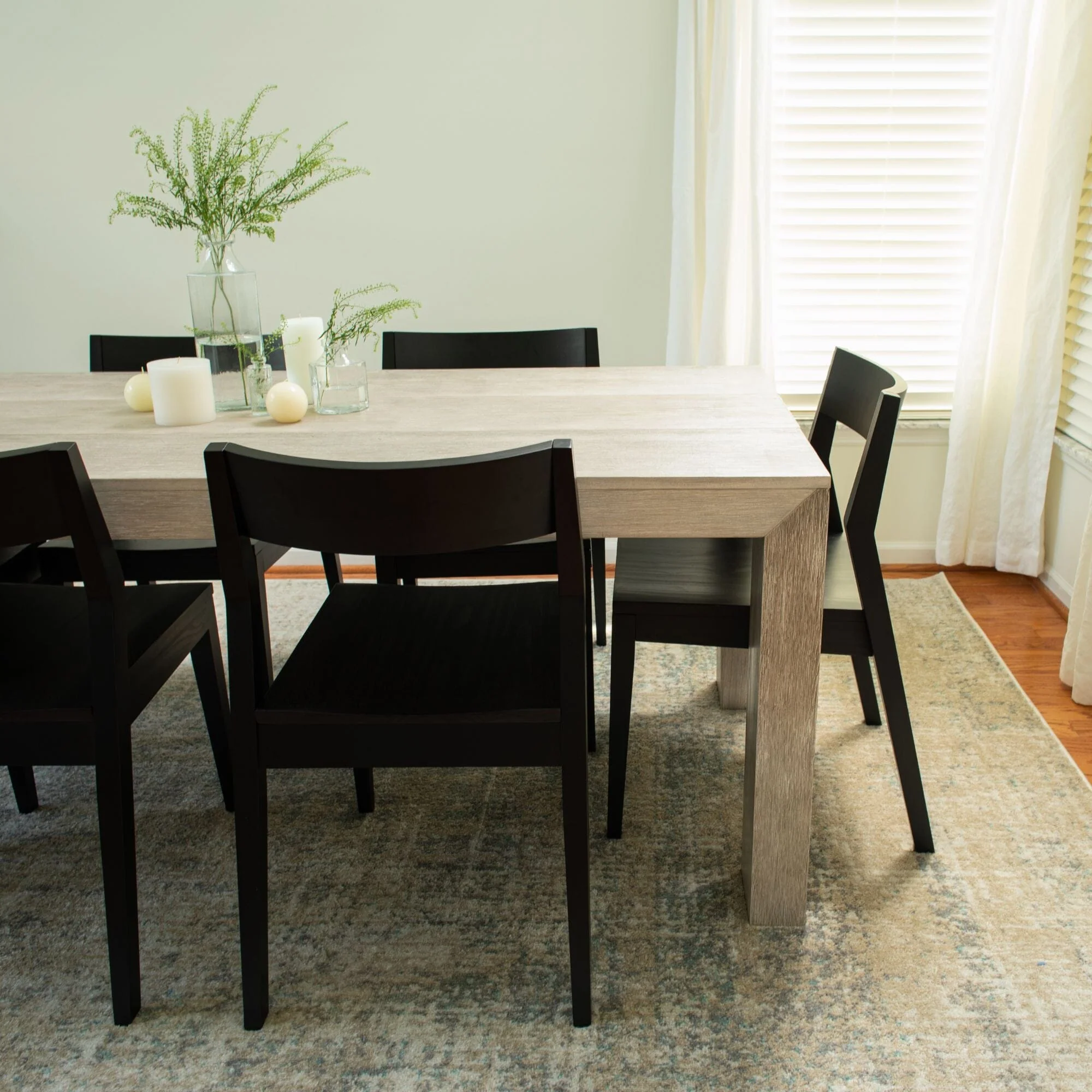 Modern Dining Set with Black Chairs - 72" - Image 18