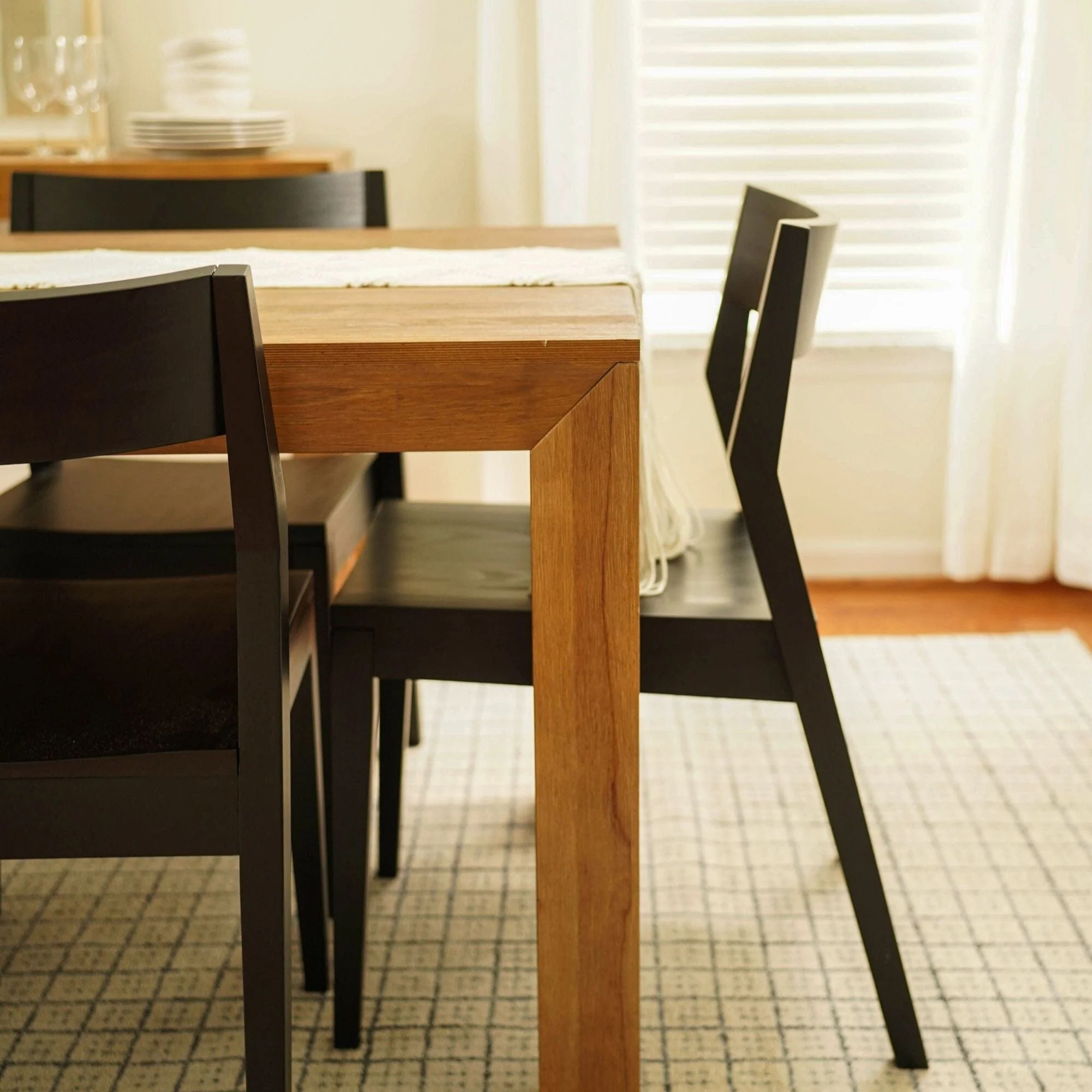 Modern Dining Set with Black Chairs - 72" - Image 21