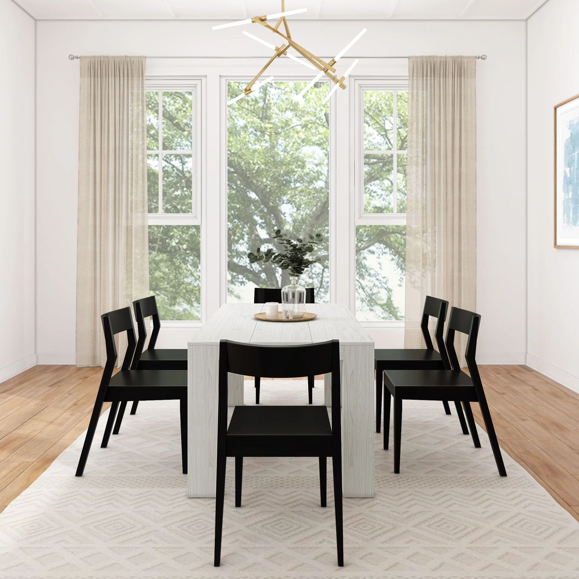 Modern Dining Set with Black Chairs - 72" - Image 24