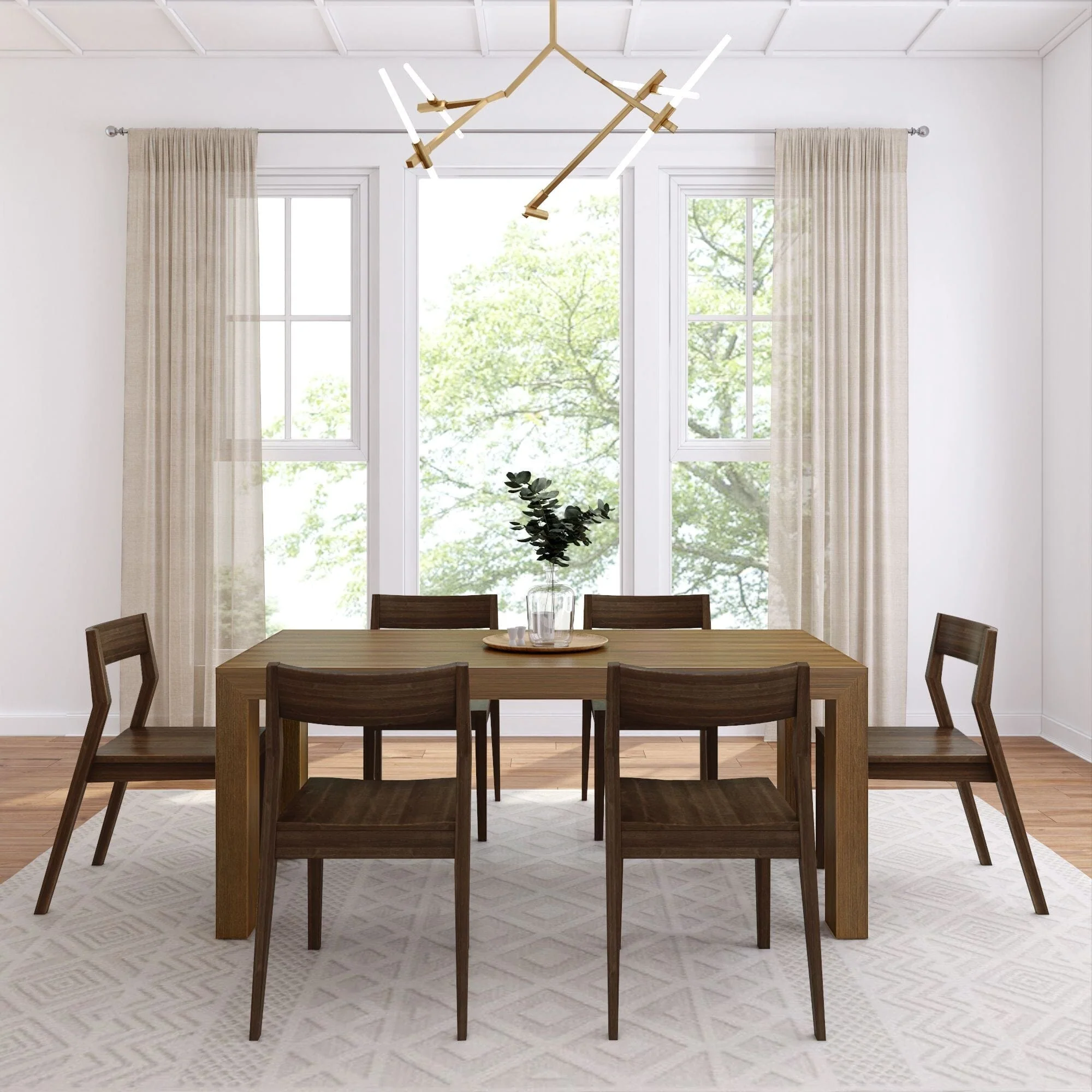 Modern Dining Set with Walnut Chairs - 72" - Image 10