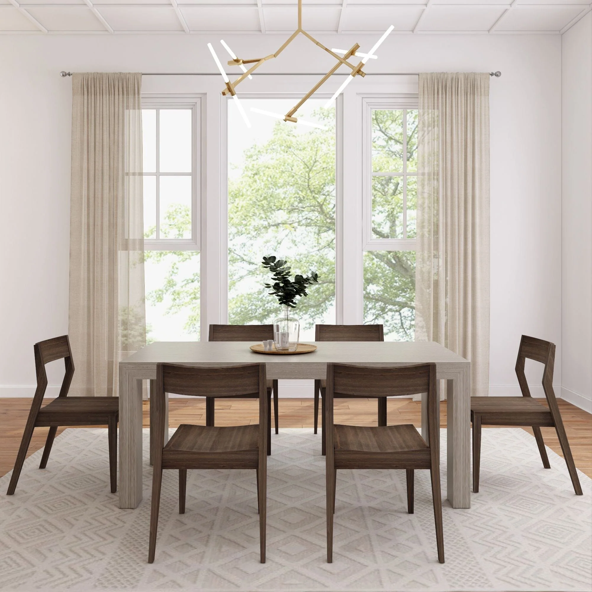 Modern Dining Set with Walnut Chairs - 72" - Image 12