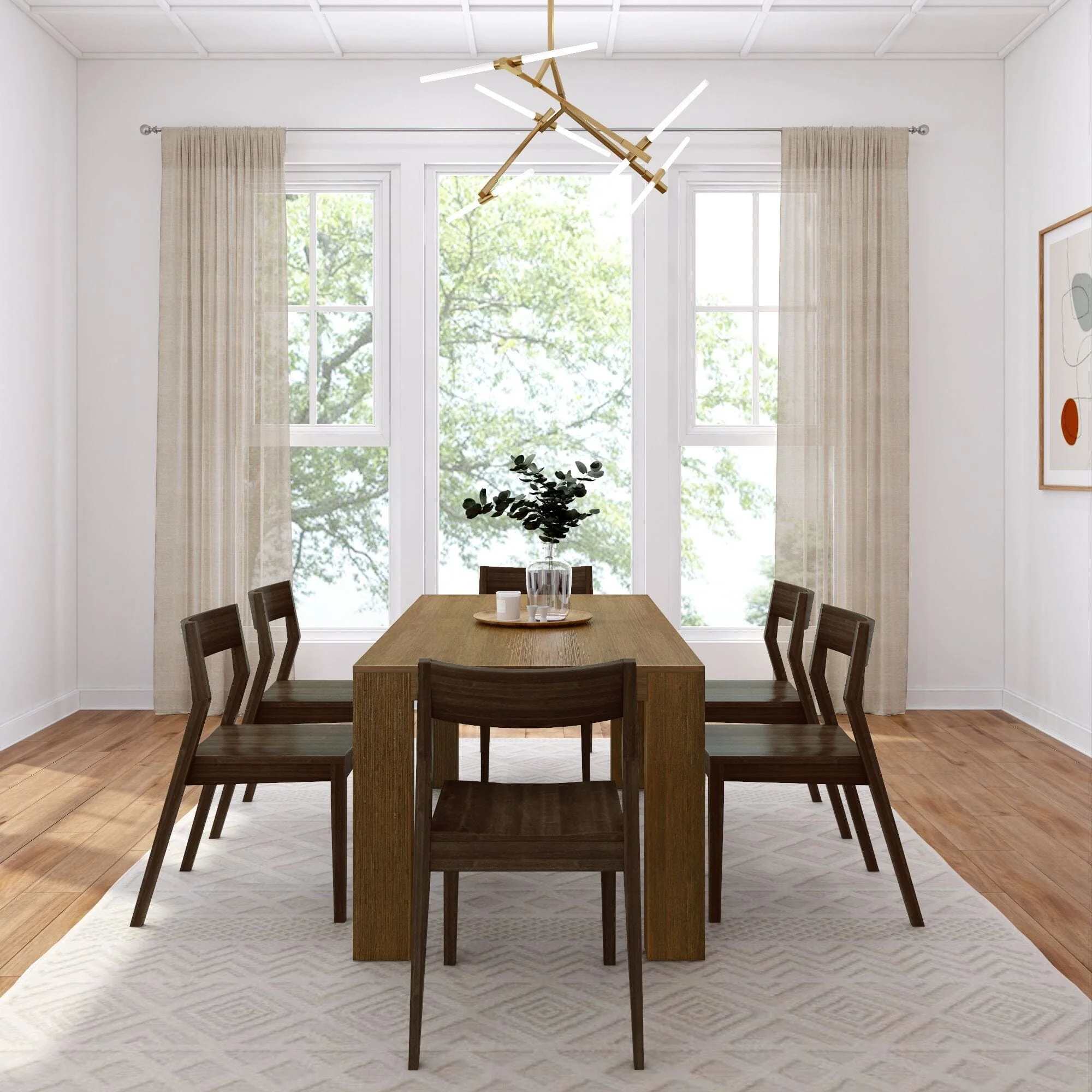 Modern Dining Set with Walnut Chairs - 72" - Image 16