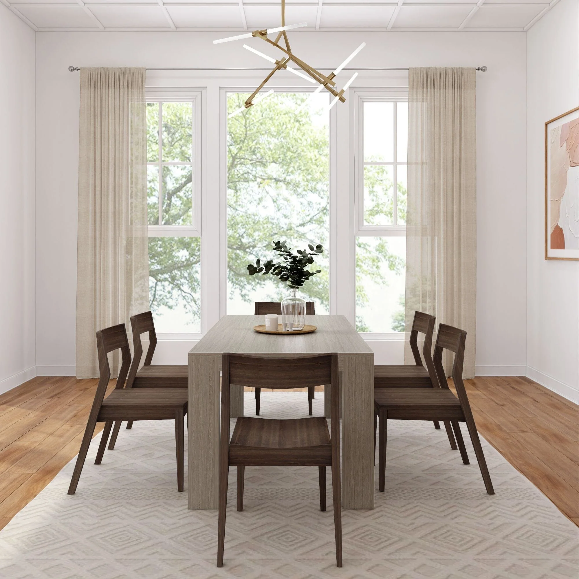 Modern Dining Set with Walnut Chairs - 72" - Image 18
