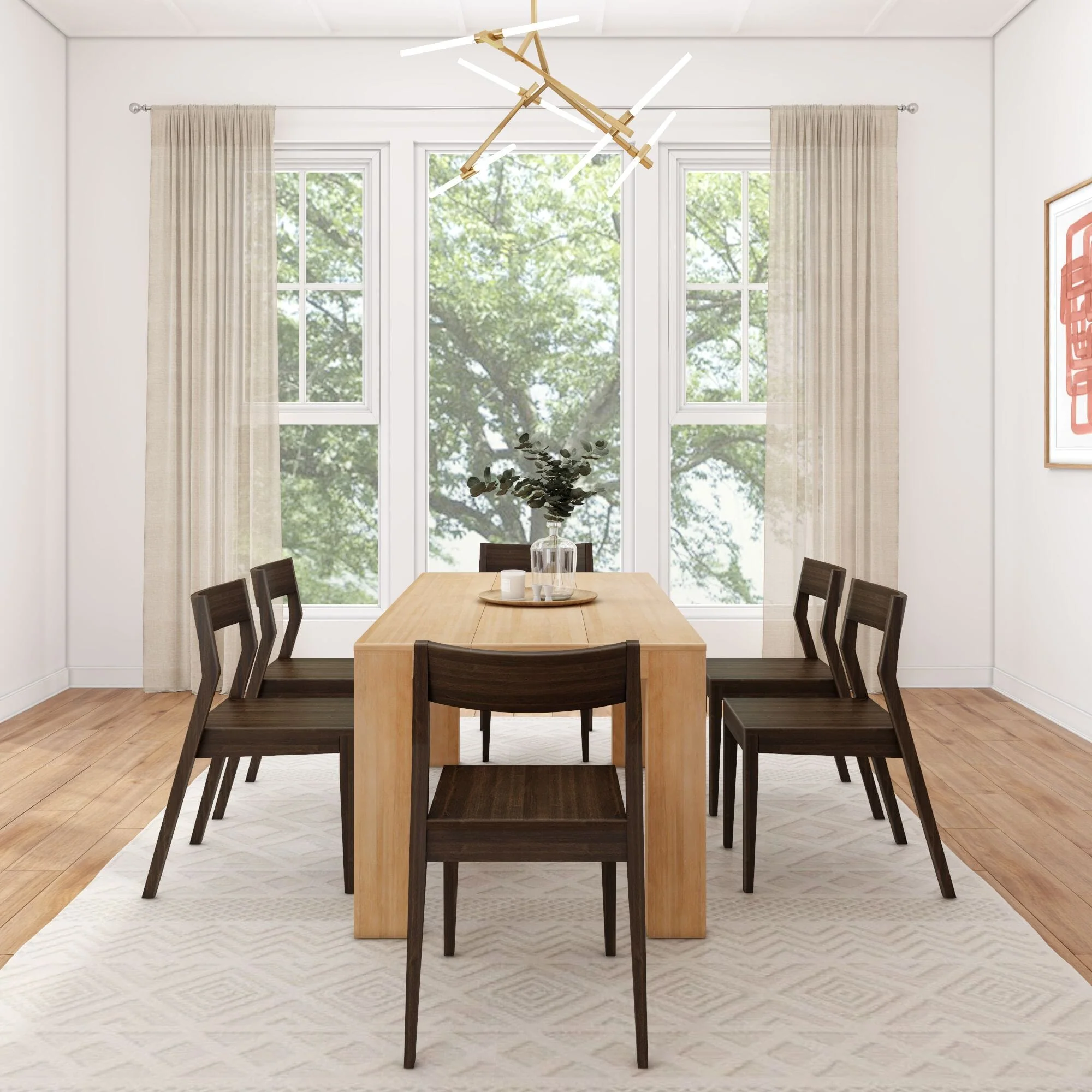 Modern Dining Set with Walnut Chairs - 72" - Image 21