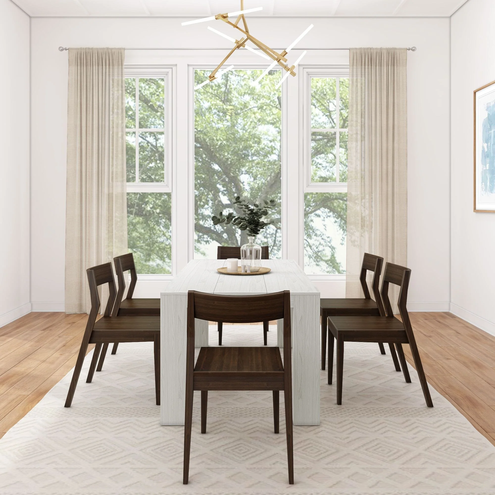 Modern Dining Set with Walnut Chairs - 72" - Image 22