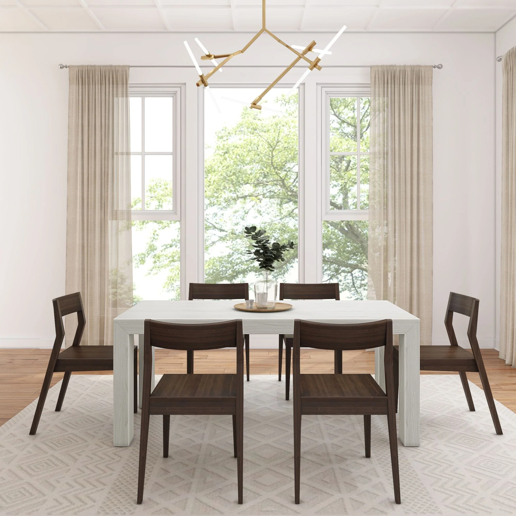 Modern Dining Set with Walnut Chairs - 72" - Image 8
