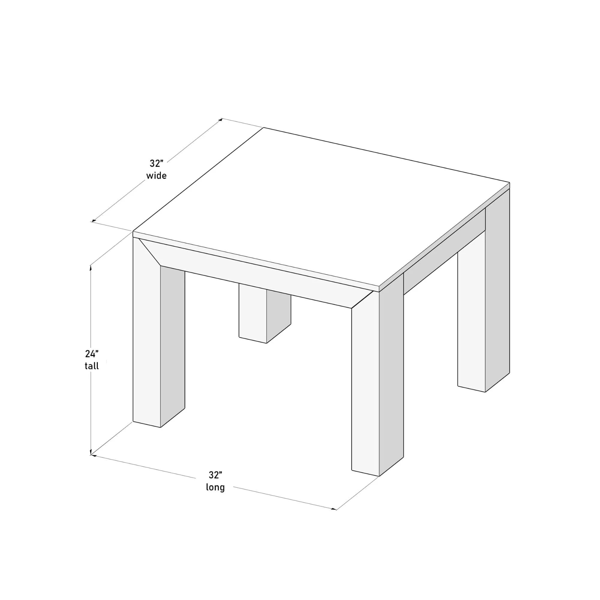 Modern Square Corner Table - 32" - Image 17