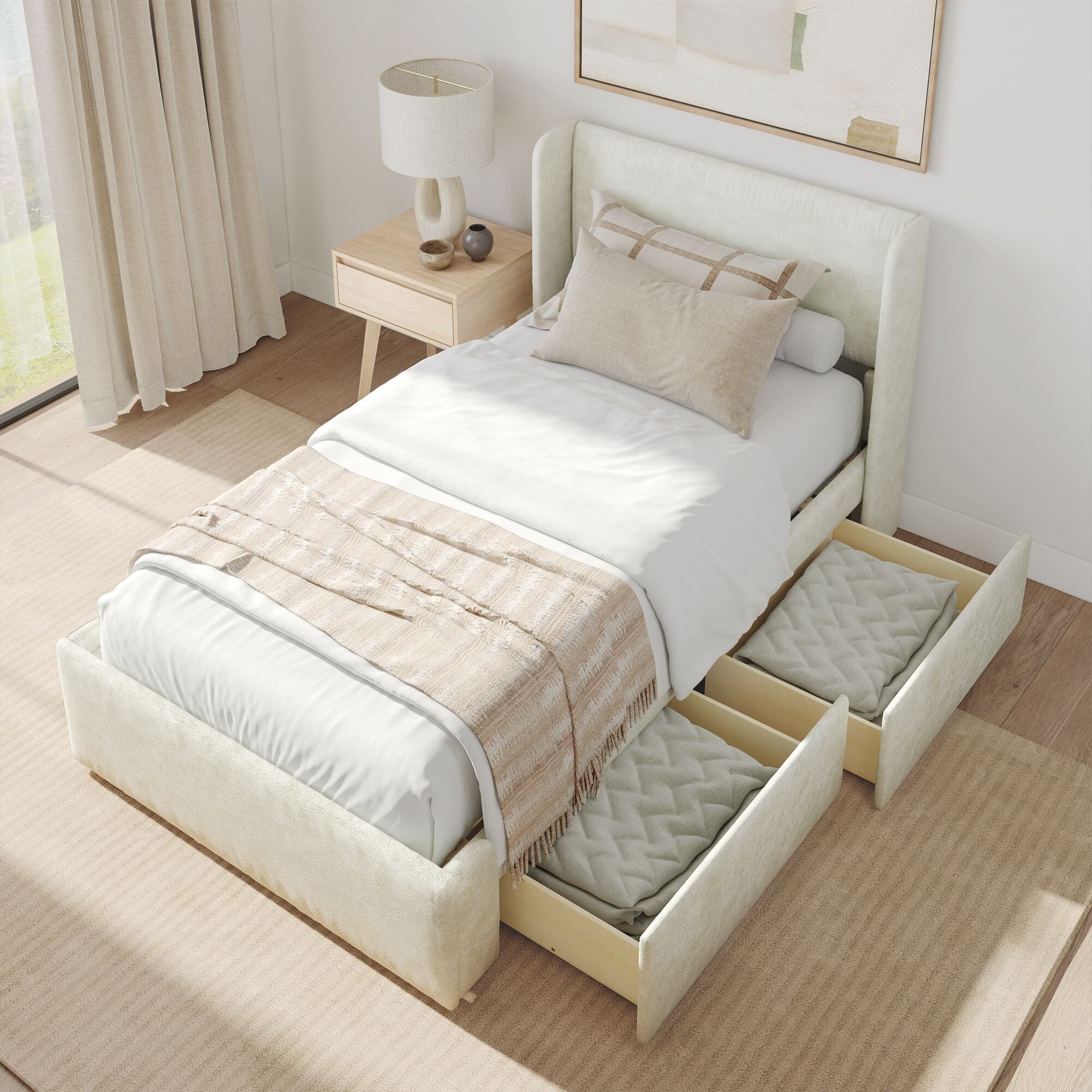 Modern Upholstered Bed - Twin - Image 37