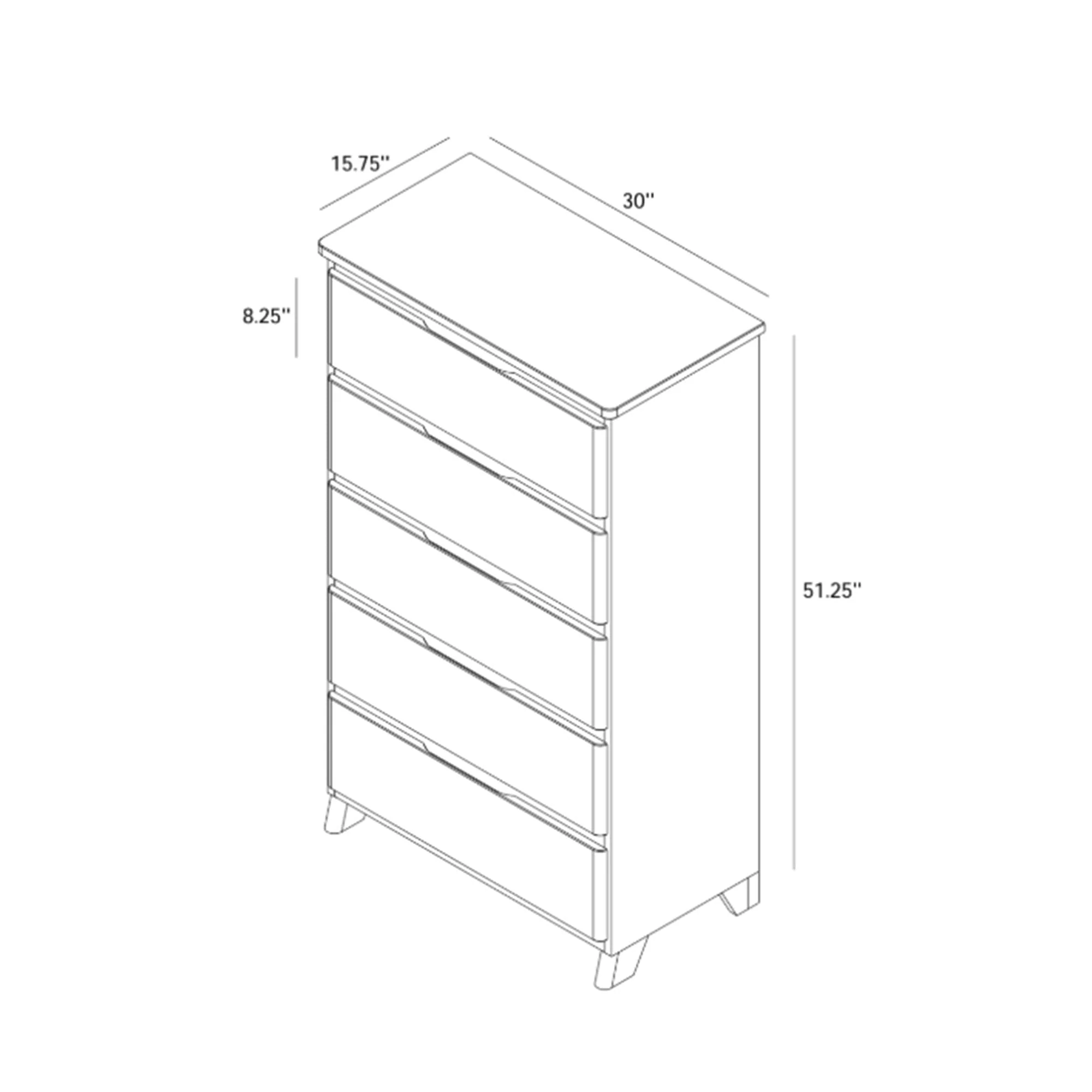 Rustic 5-Drawer Tall Dresser - Image 31