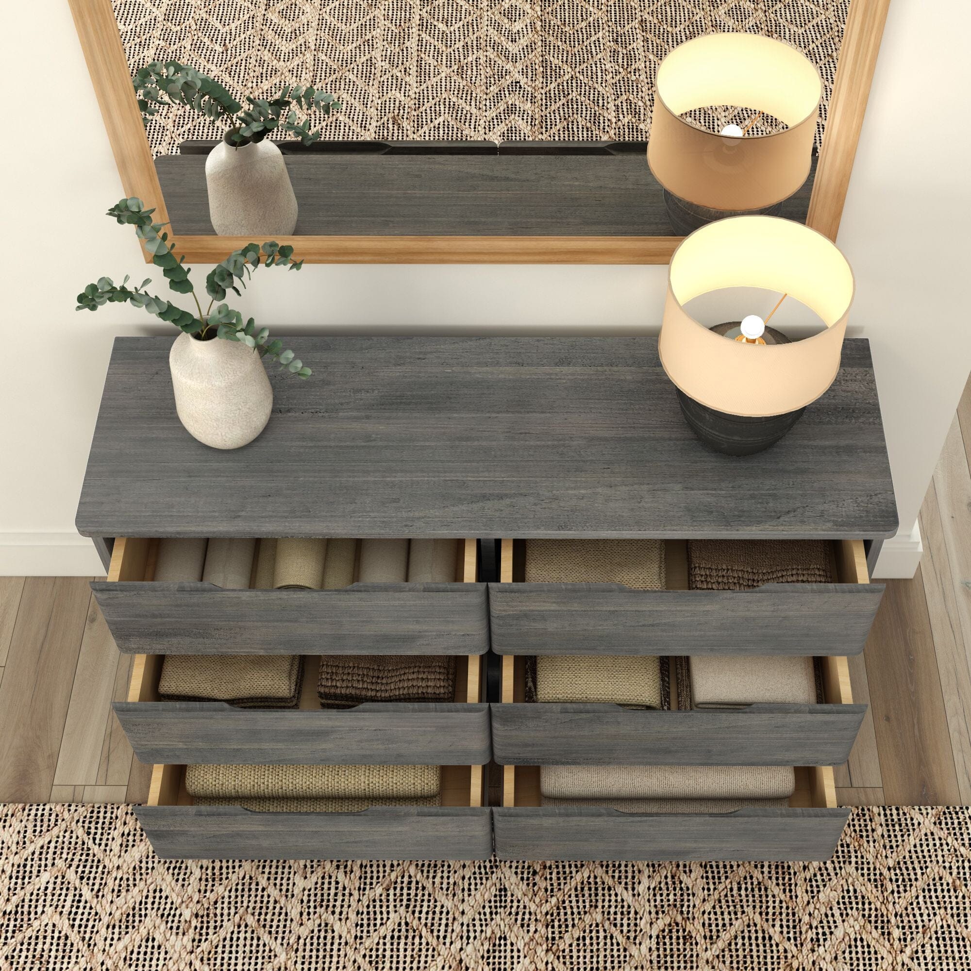 Rustic 6-Drawer Wide Dresser - Image 20