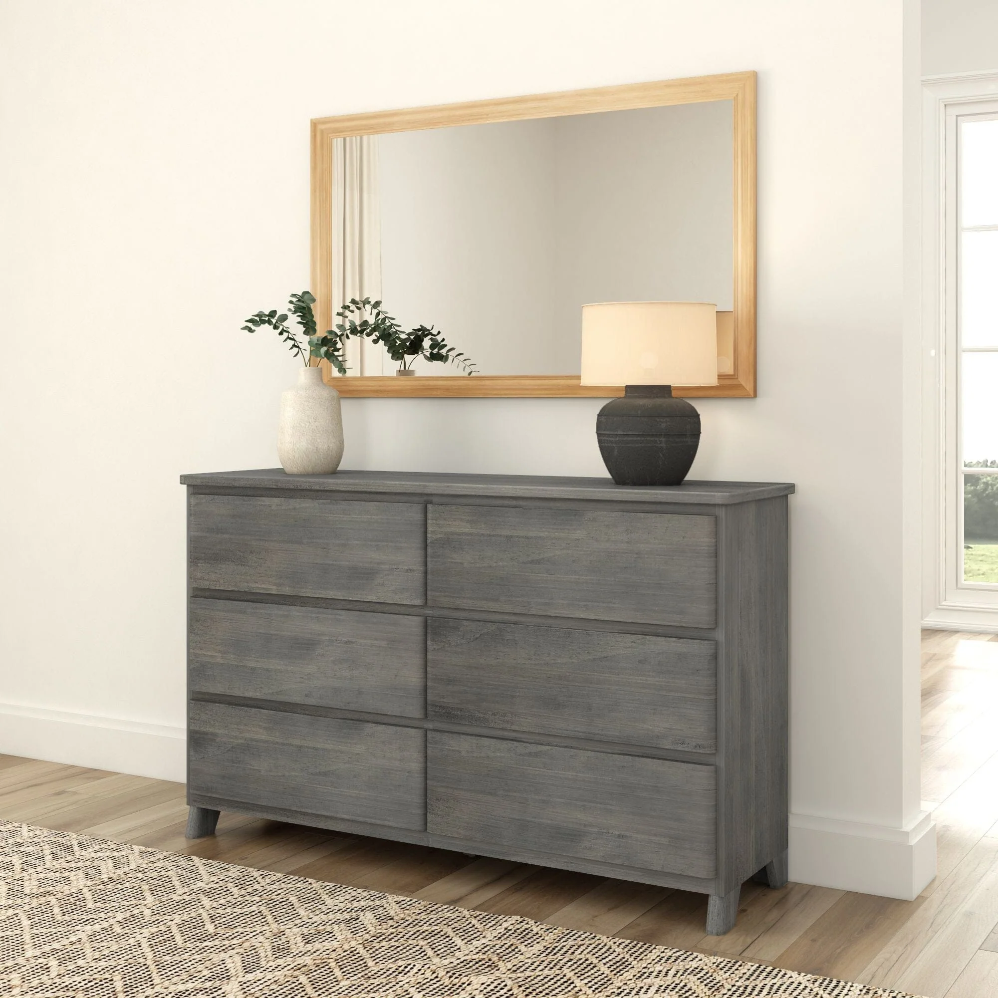 Rustic 6-Drawer Wide Dresser - Image 4
