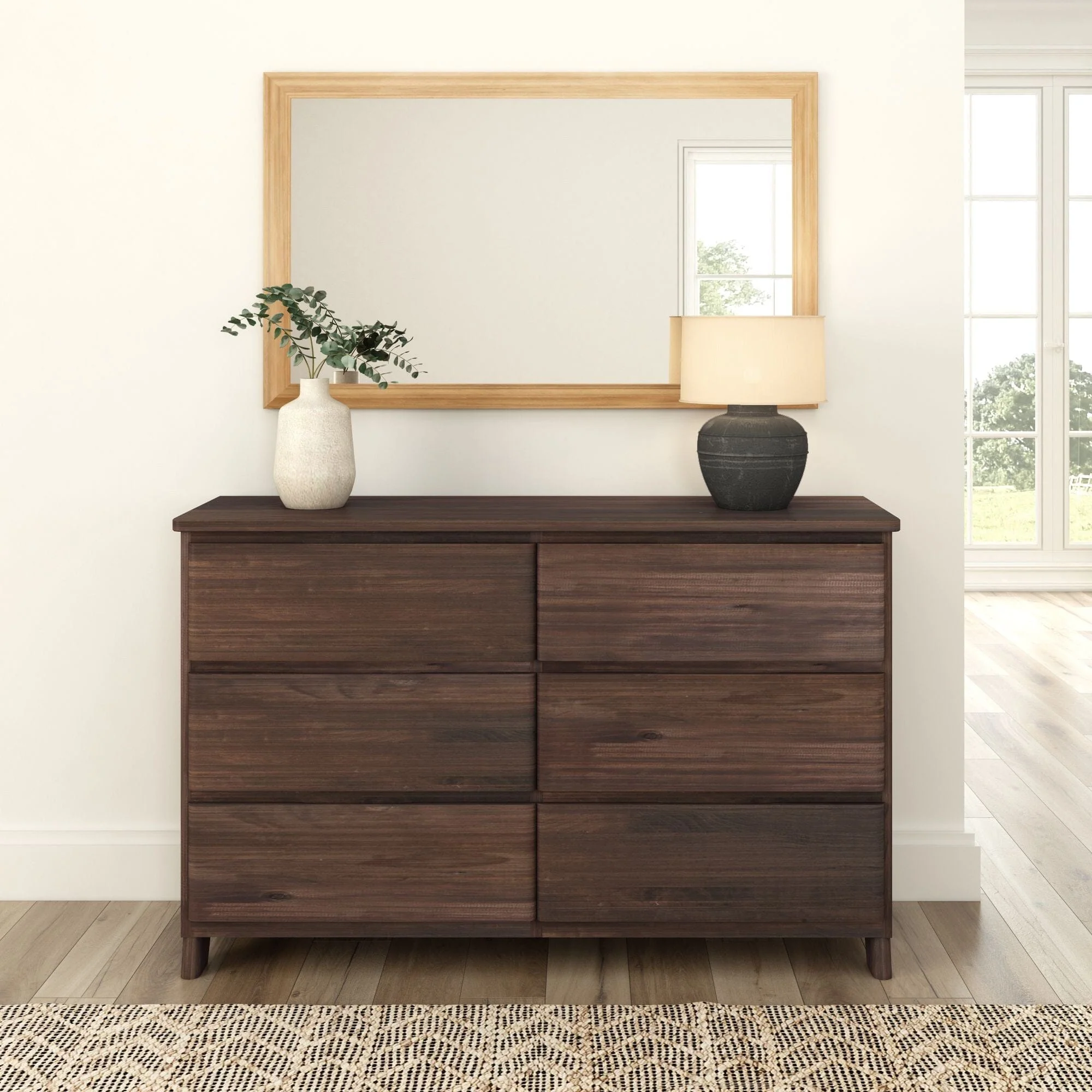 Rustic 6-Drawer Wide Dresser - Image 5