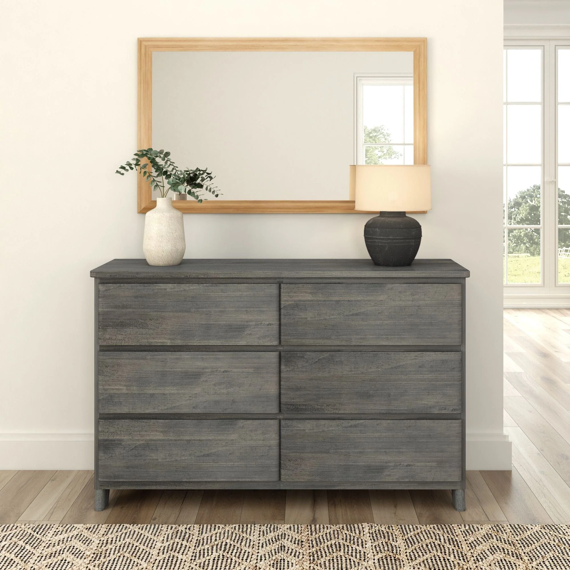 Rustic 6-Drawer Wide Dresser - Image 8