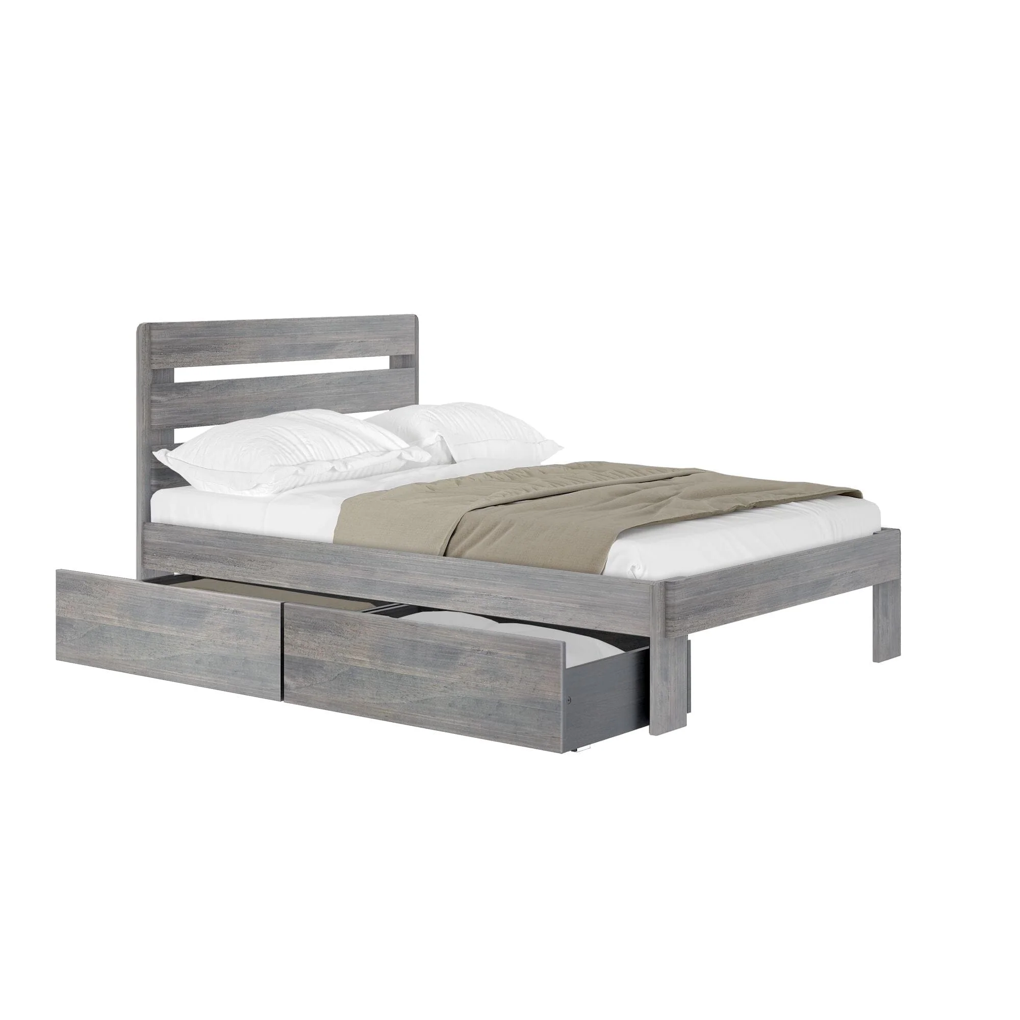 Rustic Slatted Bed + Storage - Full - Image 4