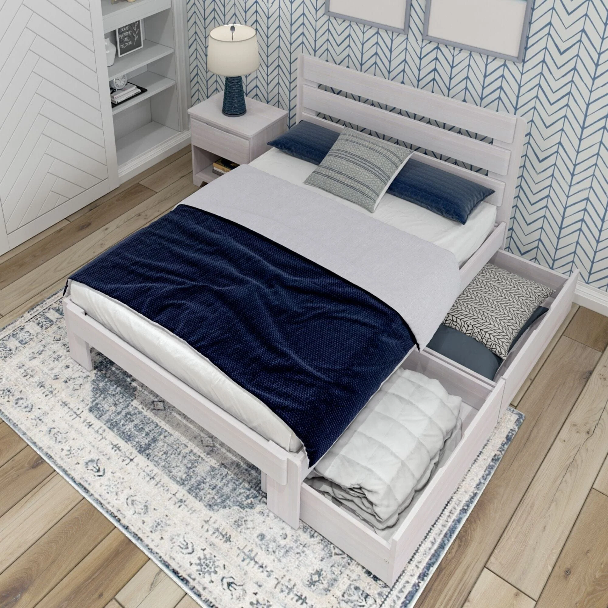Rustic Slatted Bed + Storage - Full - Image 5