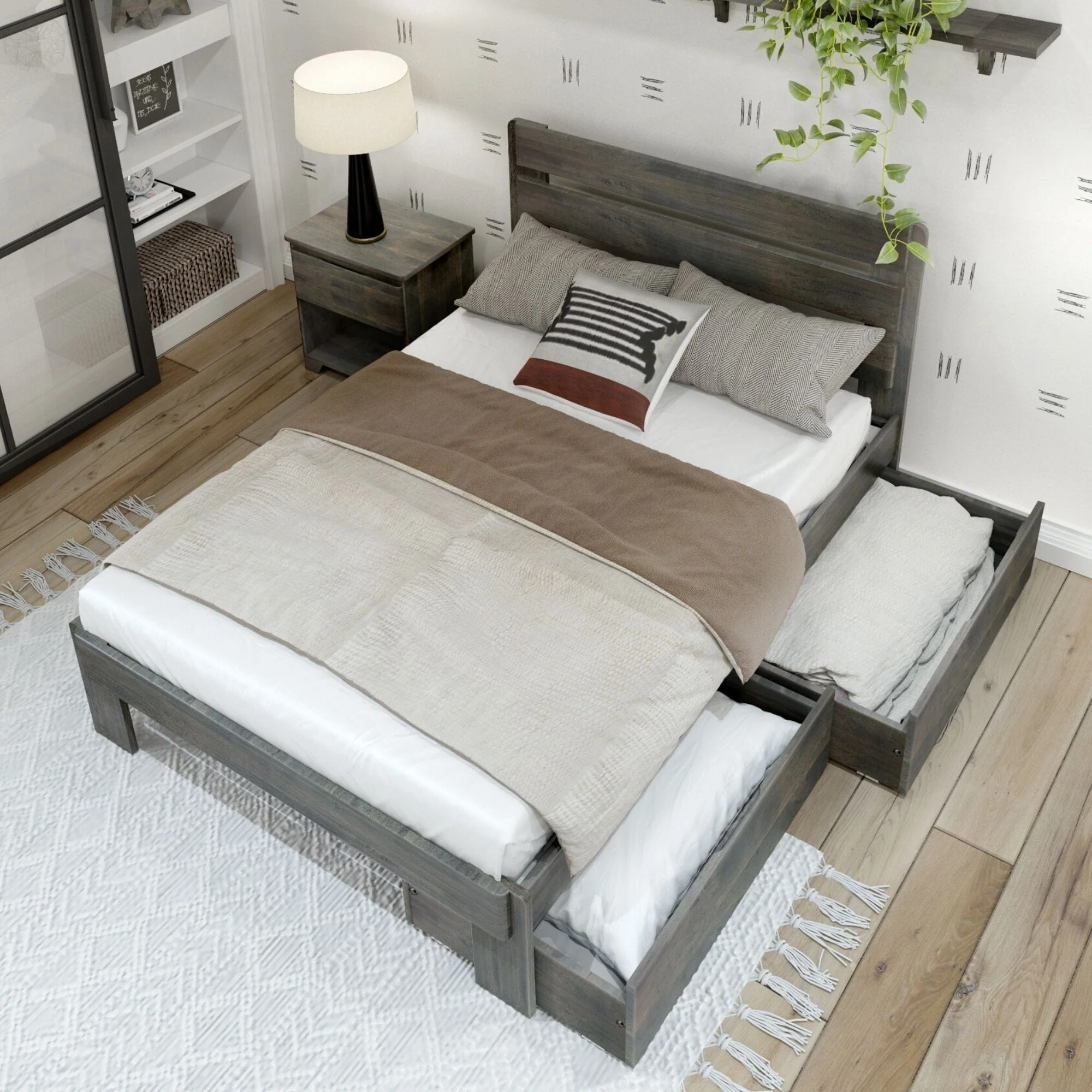 Rustic Slatted Bed + Storage - Full - Image 6