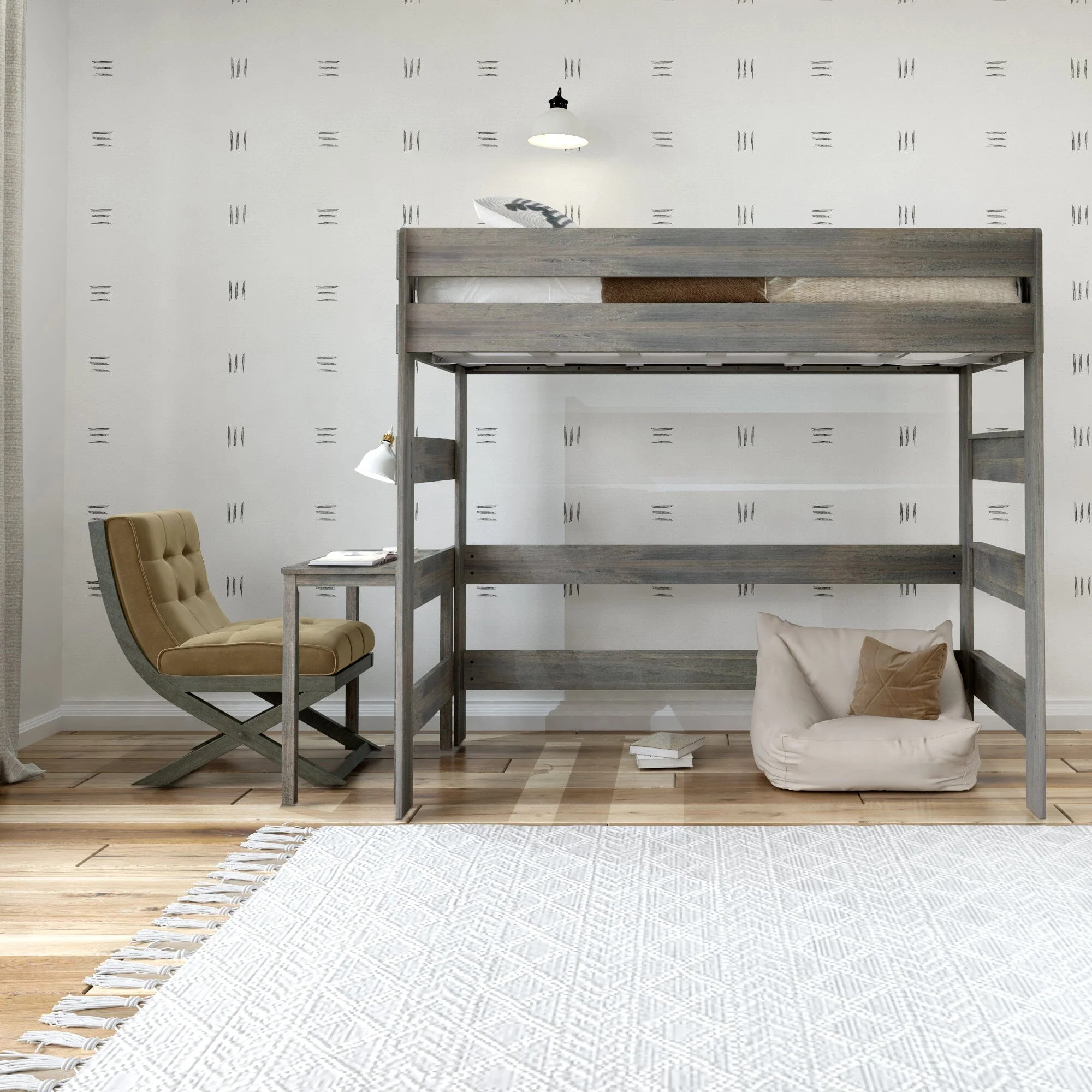 Rustic Loft Bed With Desk - Twin - Image 6