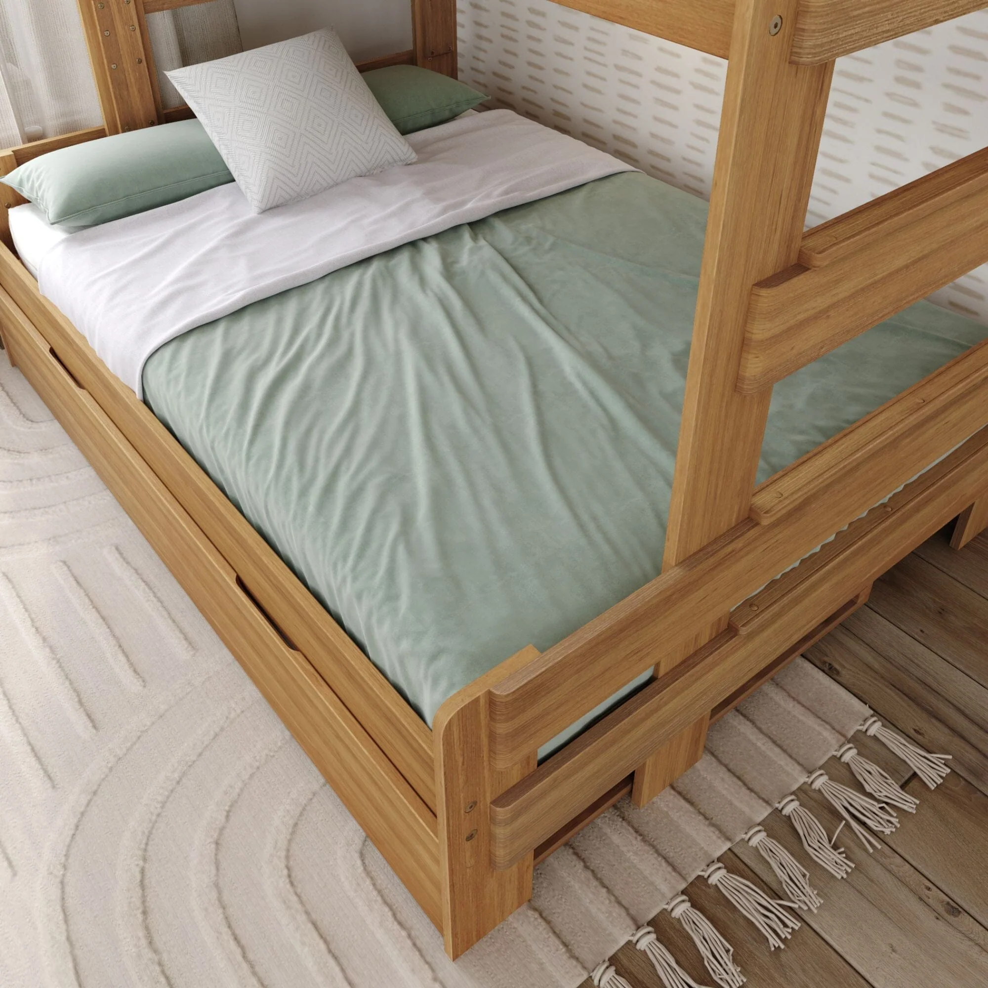 Rustic Twin over Full Bunk Bed + Trundle - Image 10